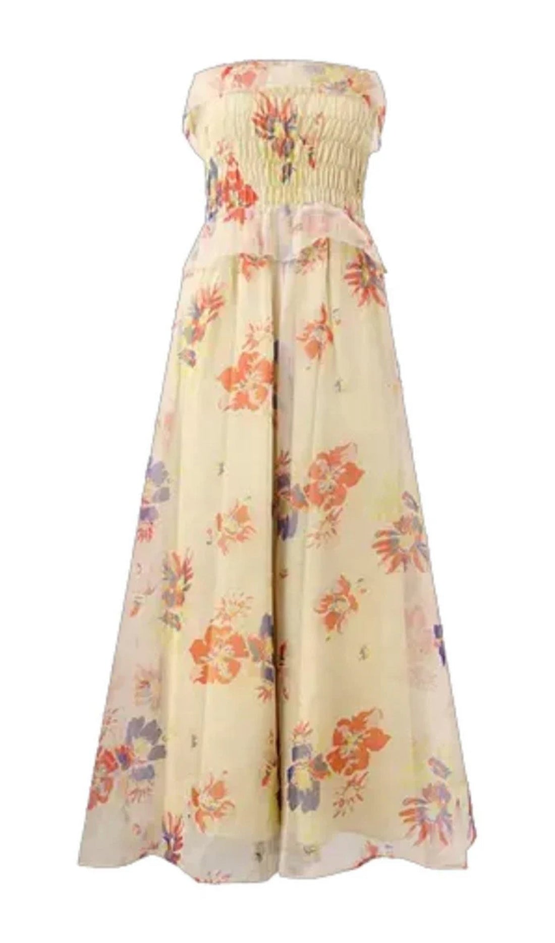Alberta Çiçekli Fırfırlı Maksi Elbise