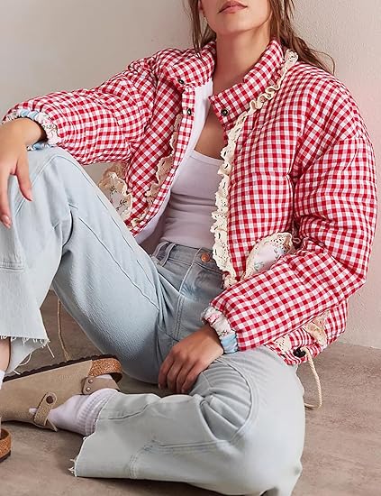 Lysa Kırmızı Kapitone Ceket