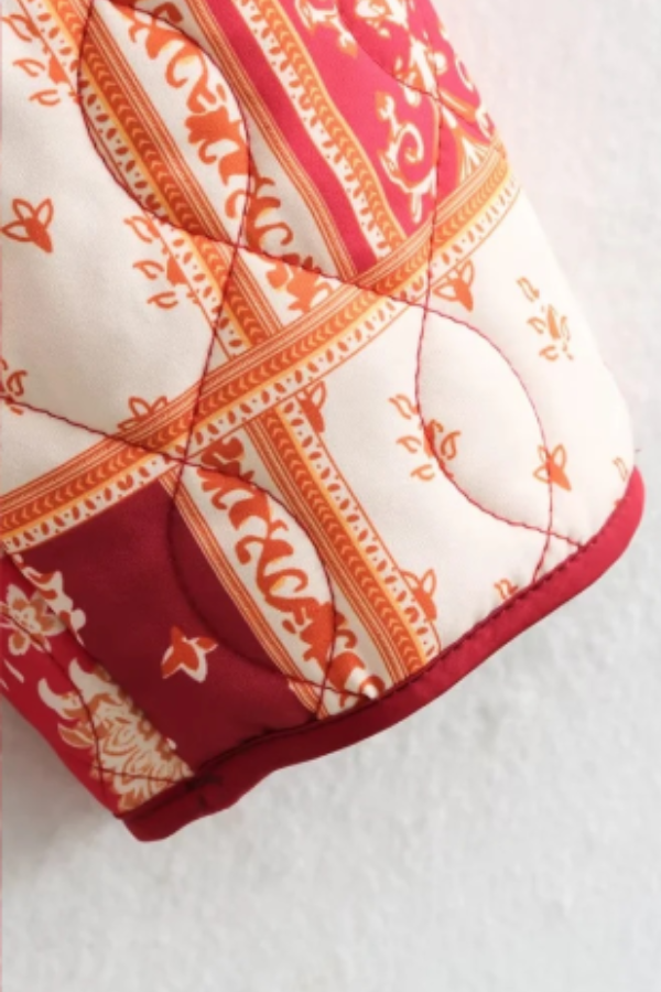 Colorblock Baskılı Pamuklu Ceket