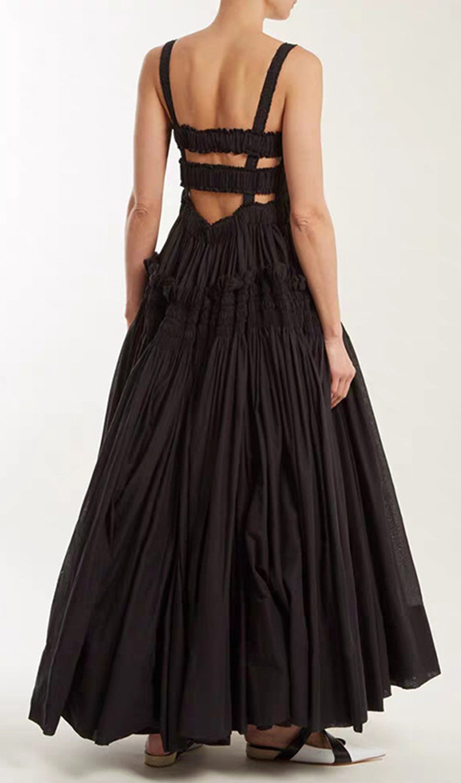 Pileli Fit ve Flare Maksi Slip Elbise