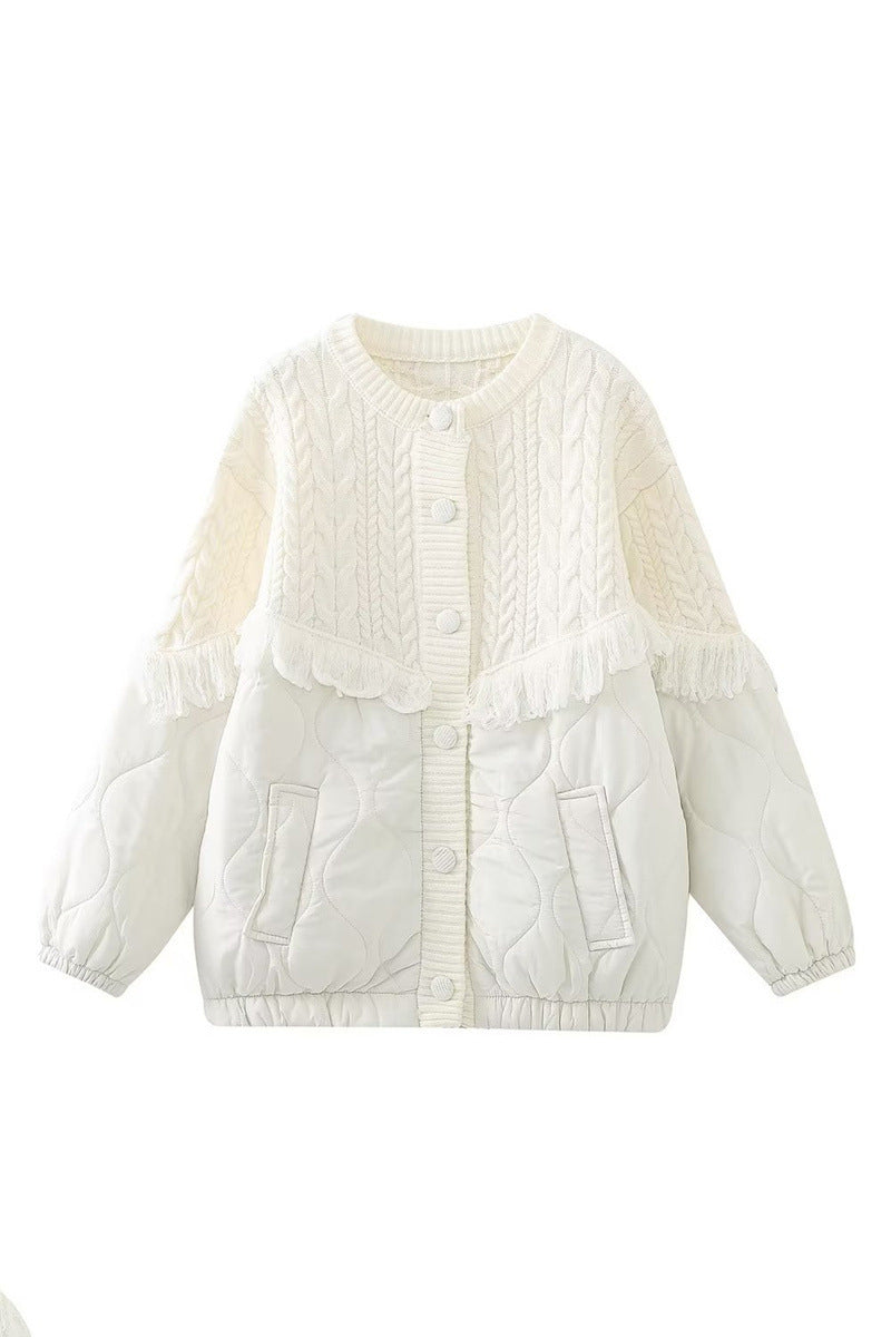 Aran Saçak süslemeli örgü Ceket