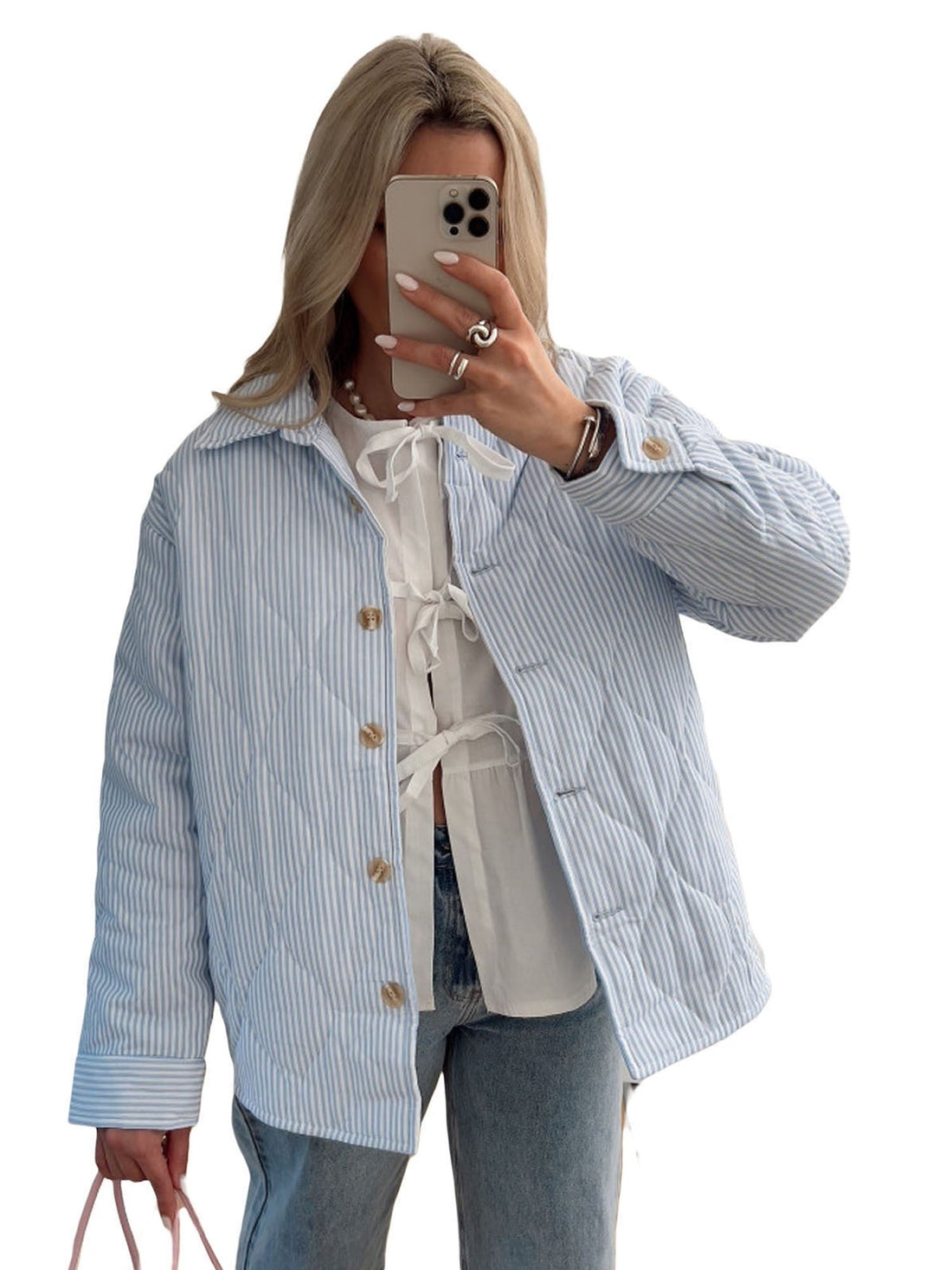 Wifornt Düğmeli Kapitone Ceket