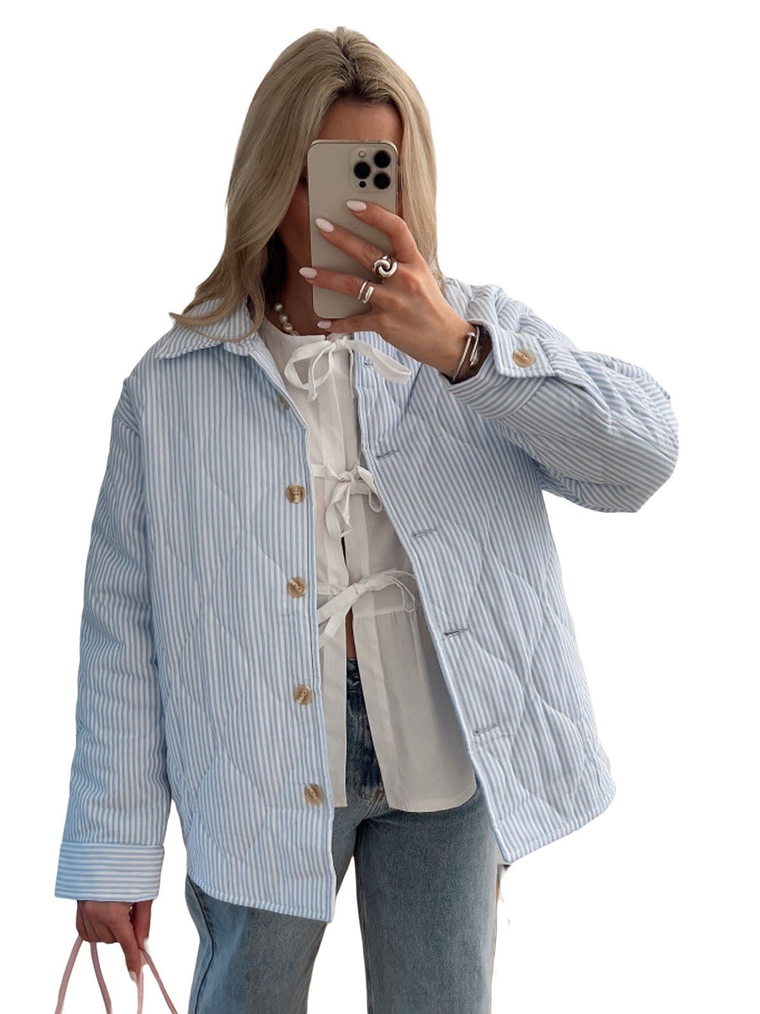 Wifornt Düğmeli Kapitone Ceket