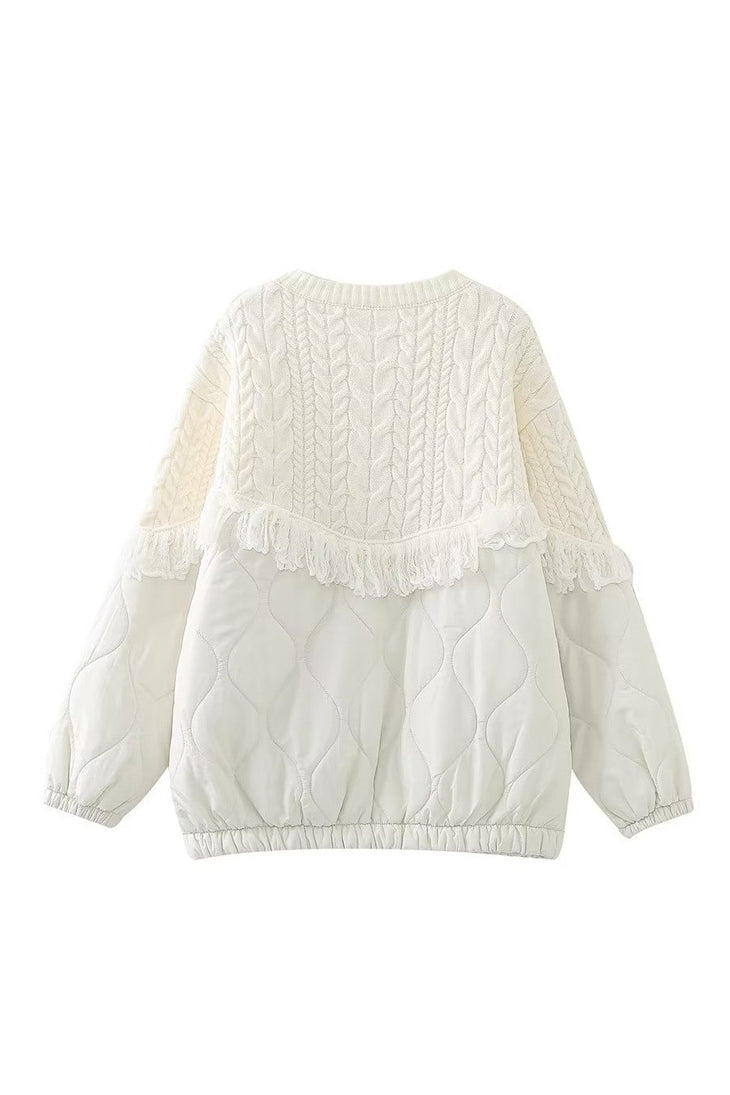 Aran Saçak süslemeli örgü Ceket