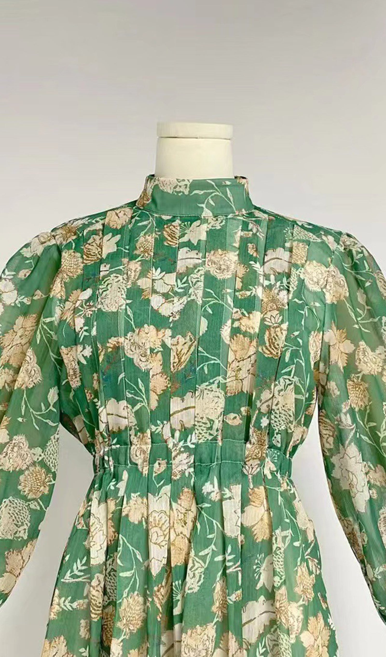 Şifon Uzun Kollu A Line Maksi Elbise