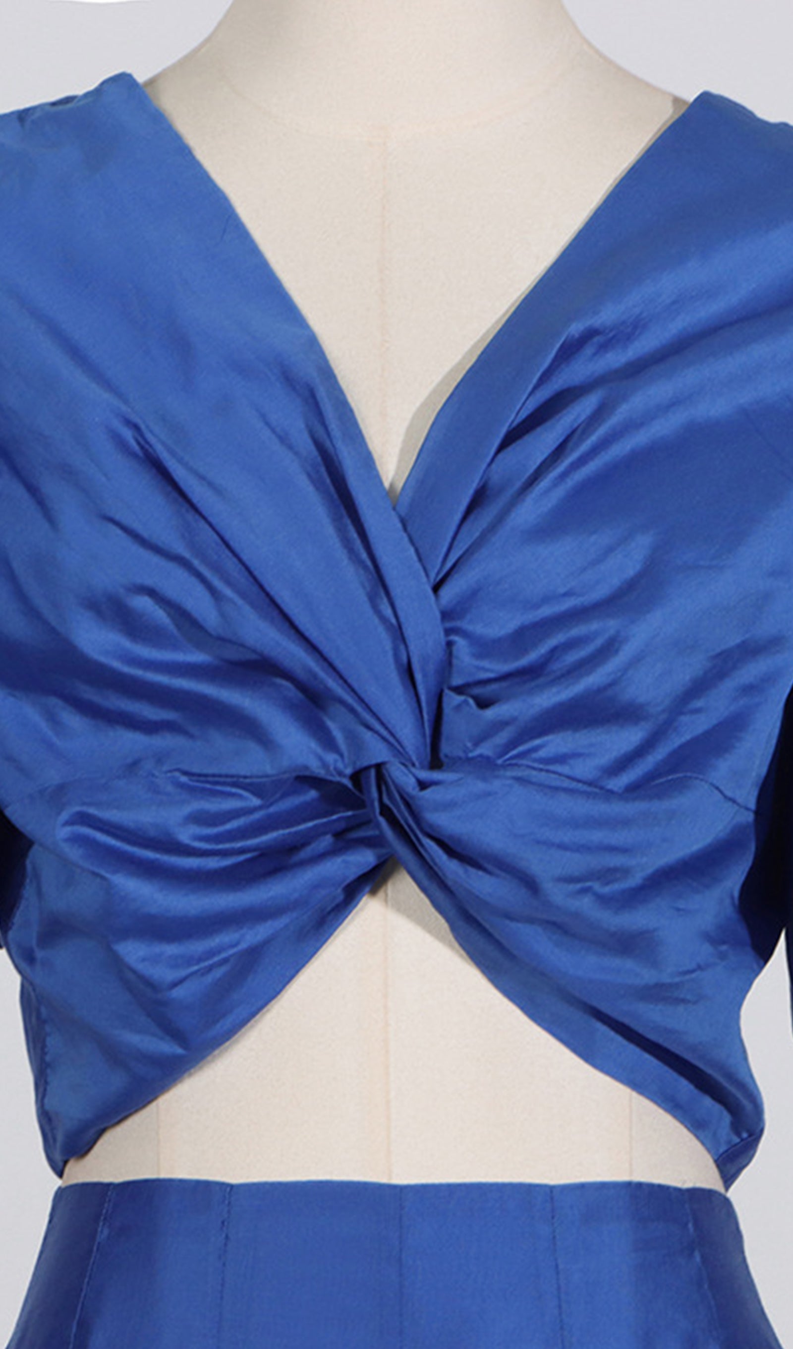 İki Parçalı Twist Fornt Maxi Etek ve Üst Takım Mavi