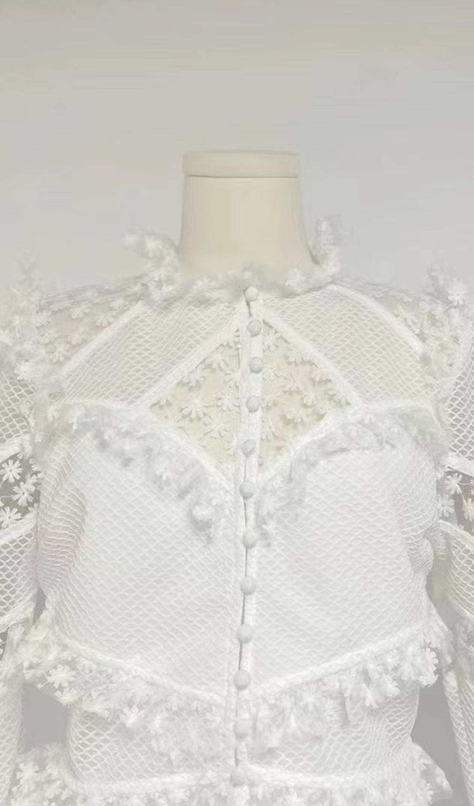 İki Parçalı Kroşe Delikli Maxi Etek ve Üst