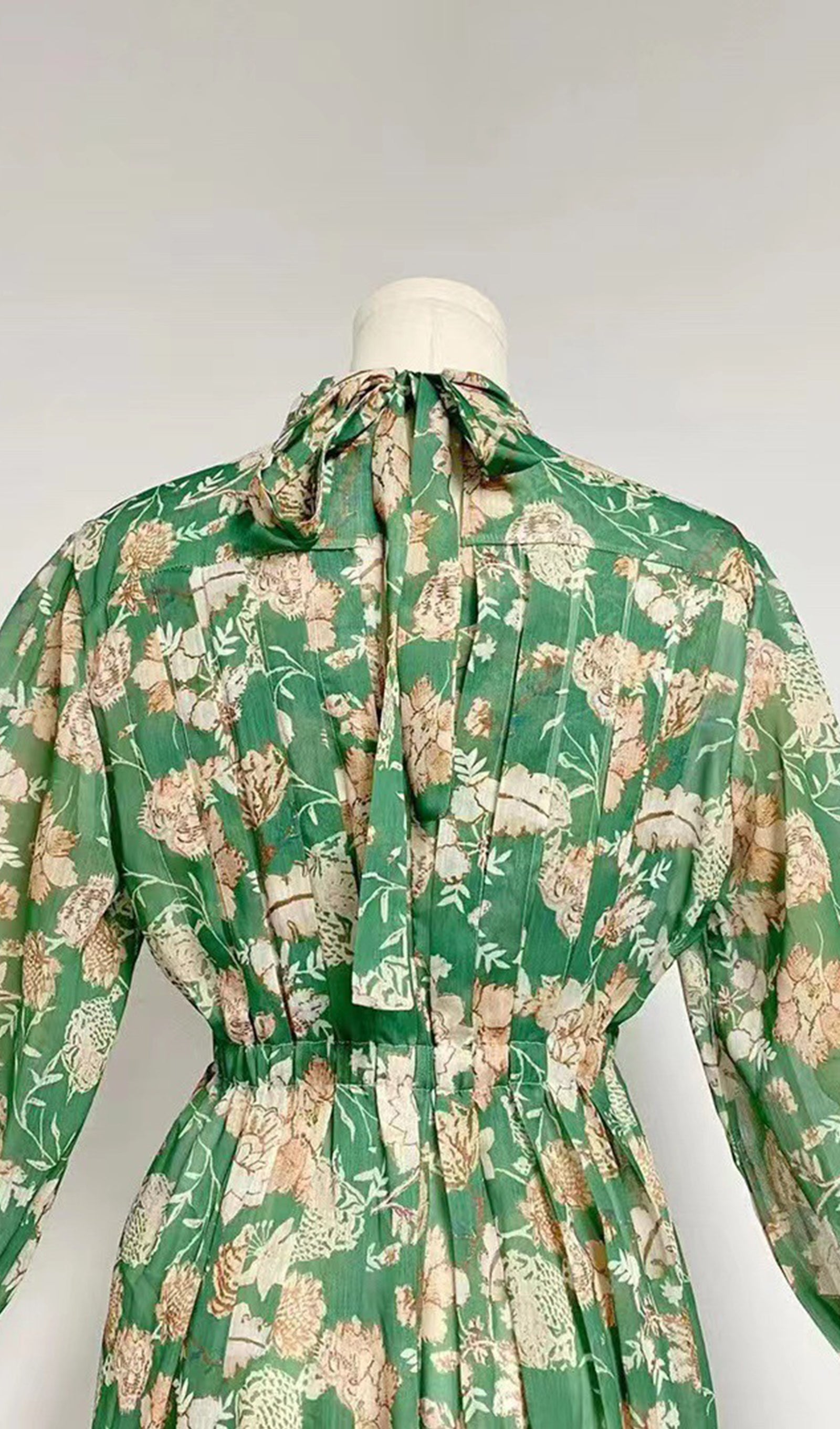 Şifon Uzun Kollu A Line Maksi Elbise