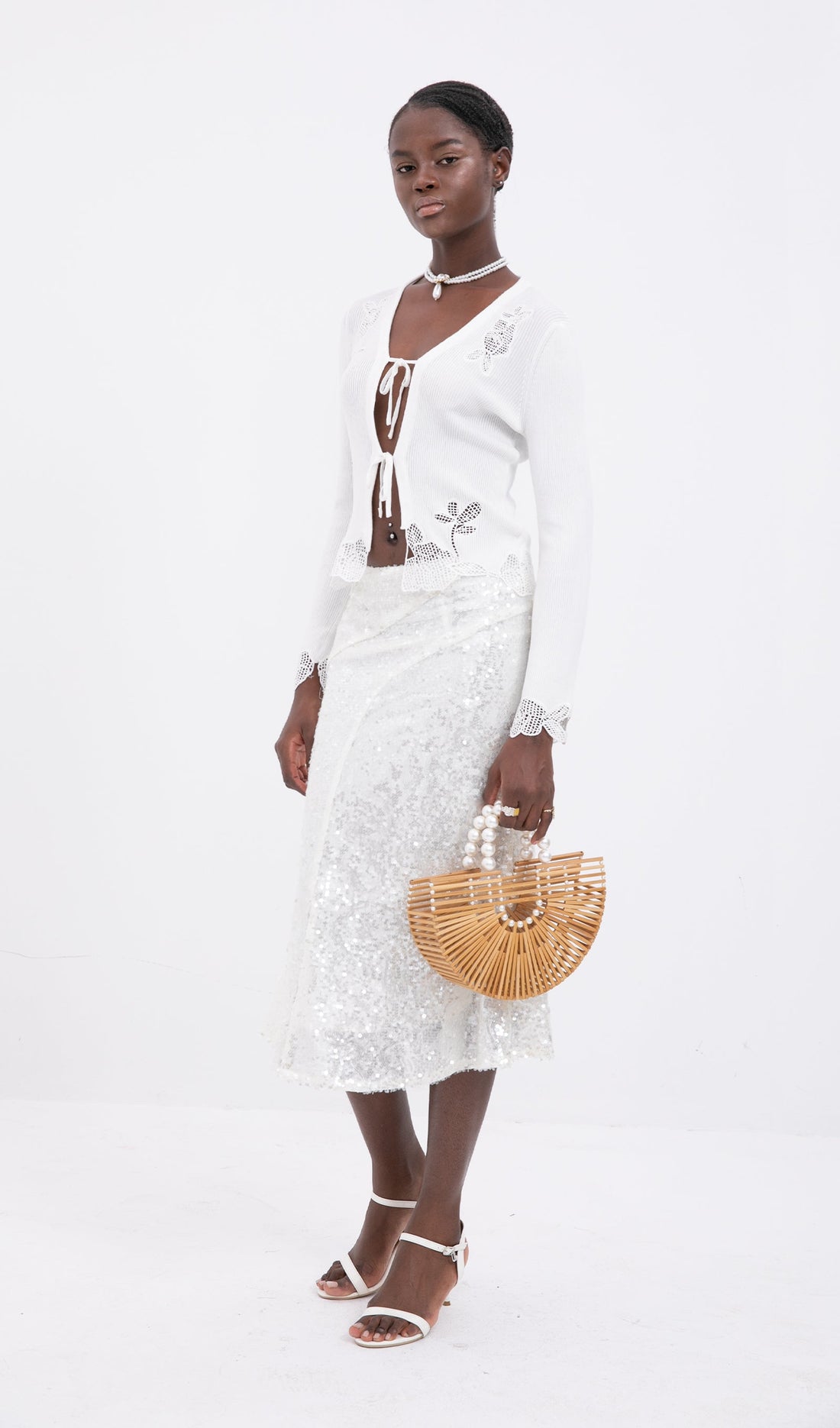 Trendy Çiçekli Dantel Süslemeli Hırka Üst