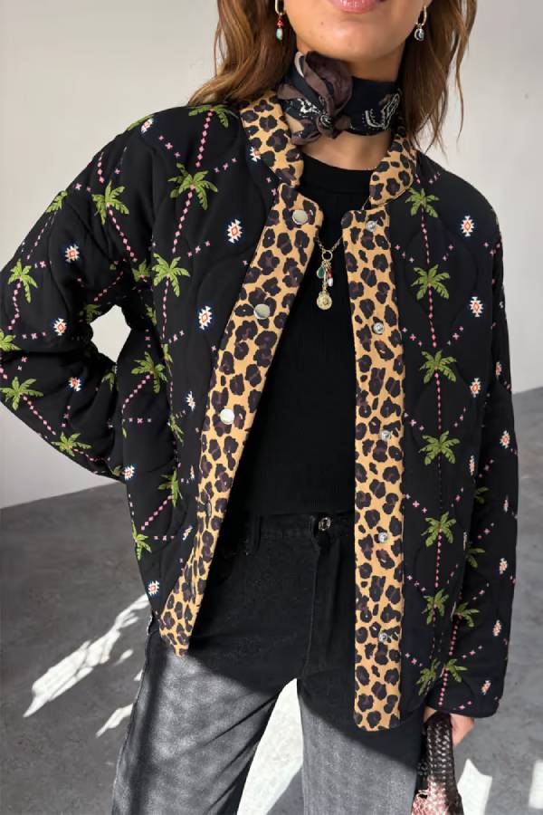 Ters Çevrilebilir Midnight Kapitone Ceket