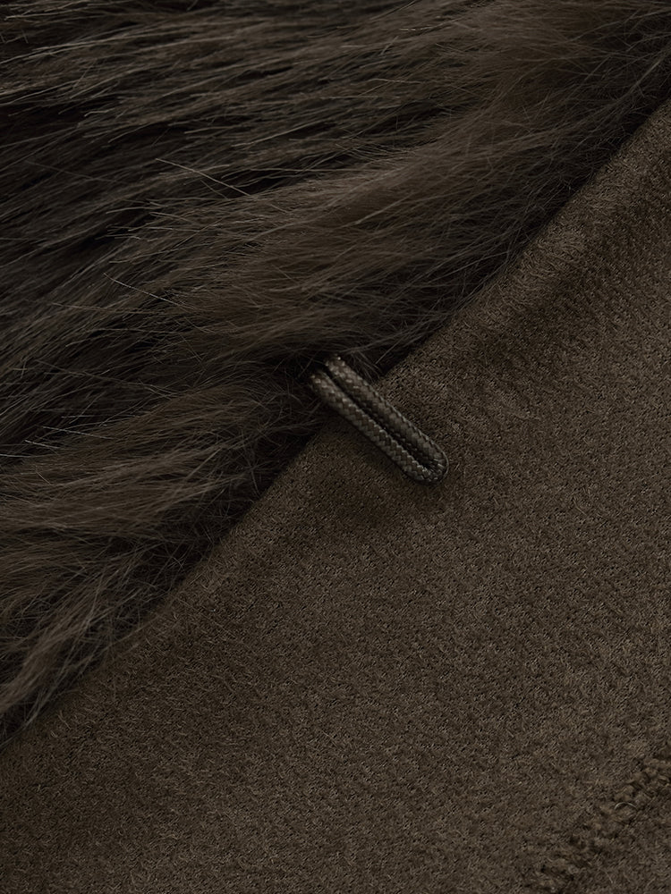 Çevre Dostu Kürk Kadın Kısa Kaban