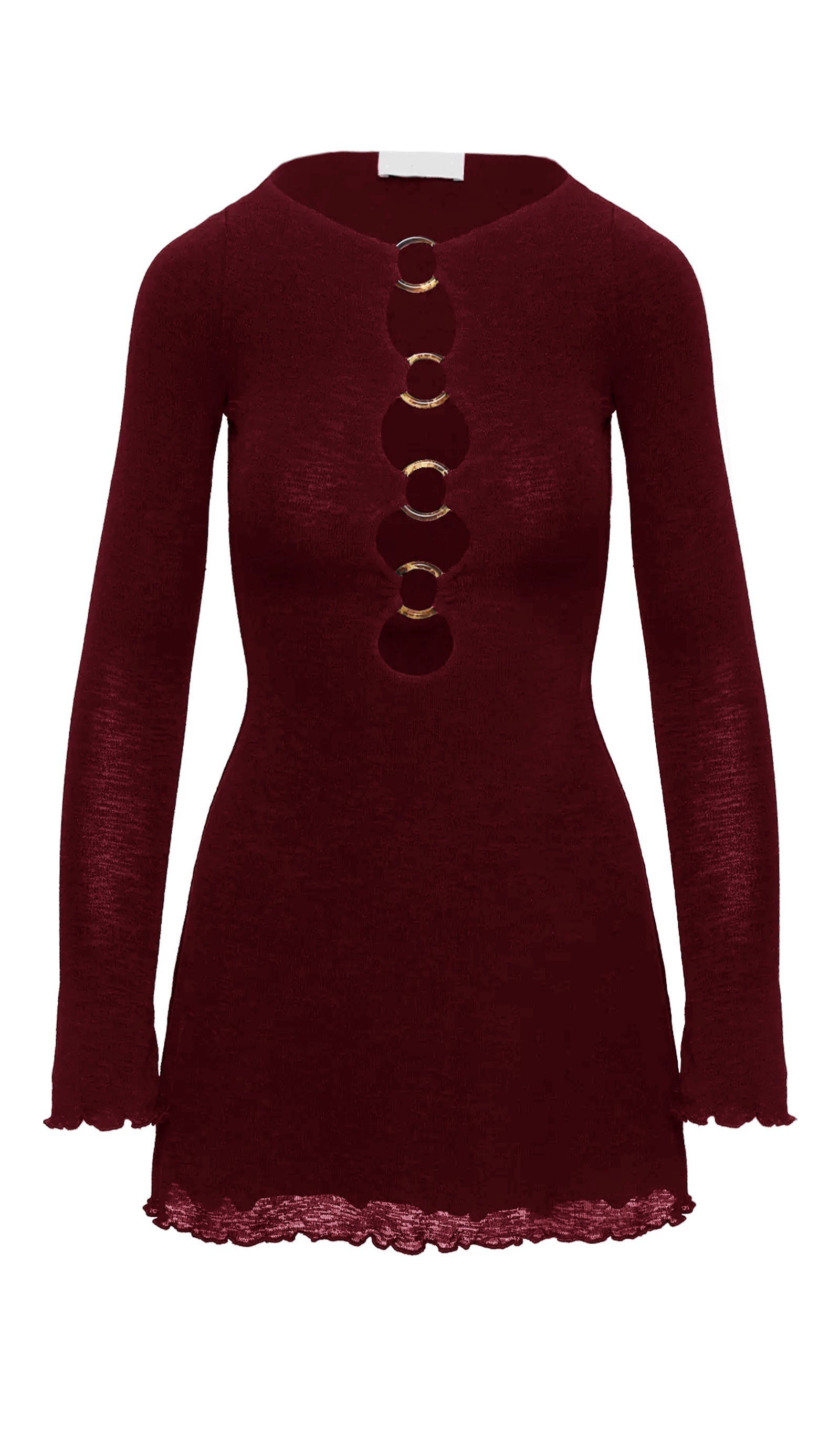 Dejonge Yüzüklü Mini Elbise Kırmızı