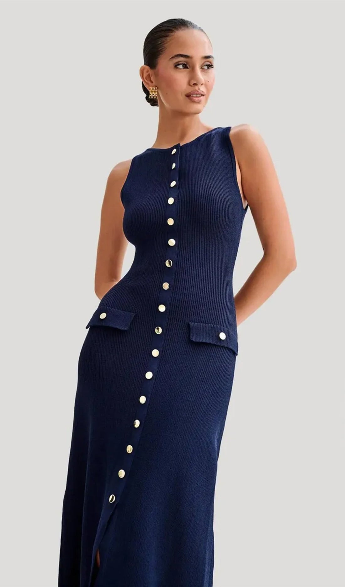 A-line Örme Midi Elbise