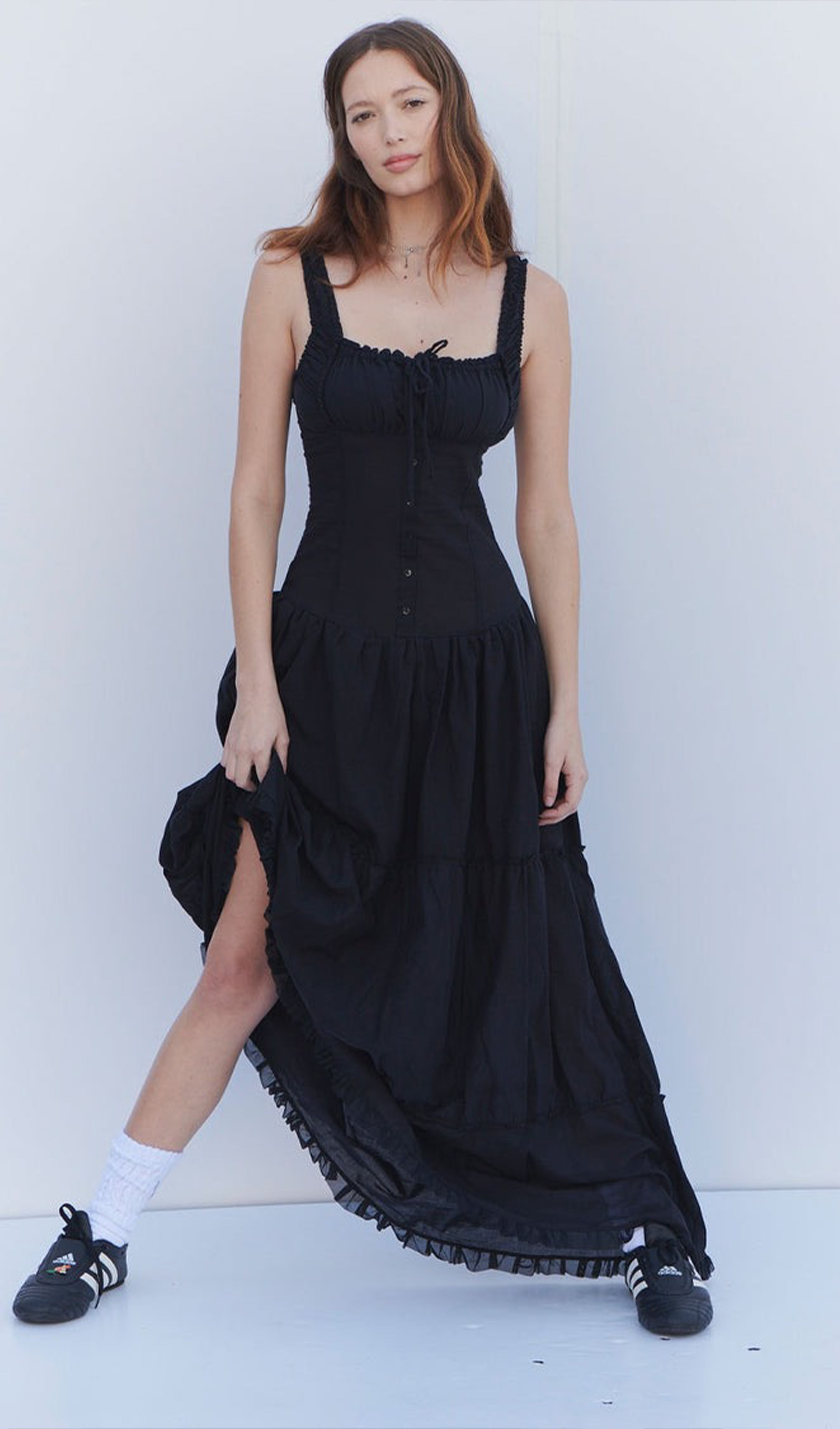 Fırfırlı Maksi Slip Elbise