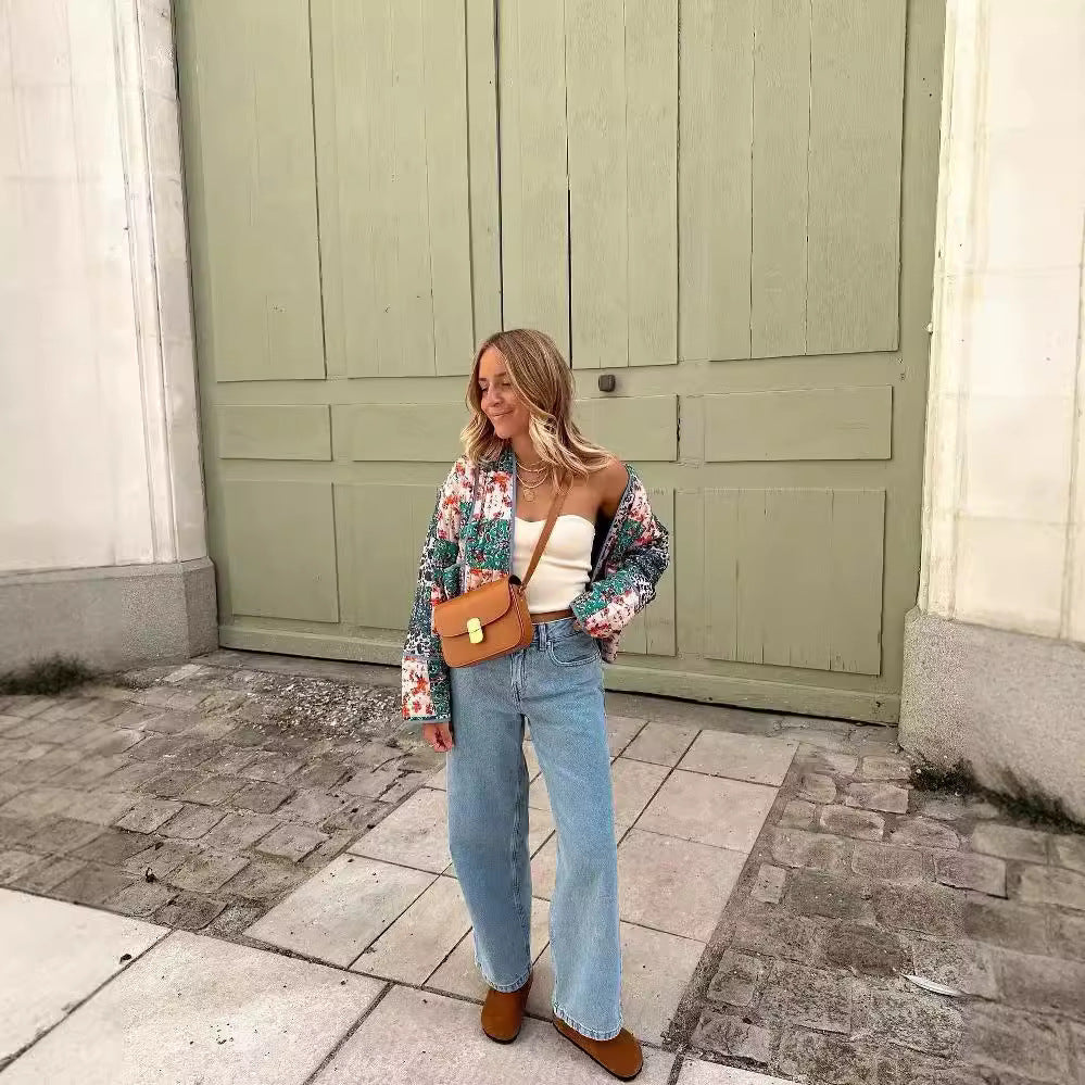 Bol Günlük Kısa Hırka Kapitone Pamuklu Ceket