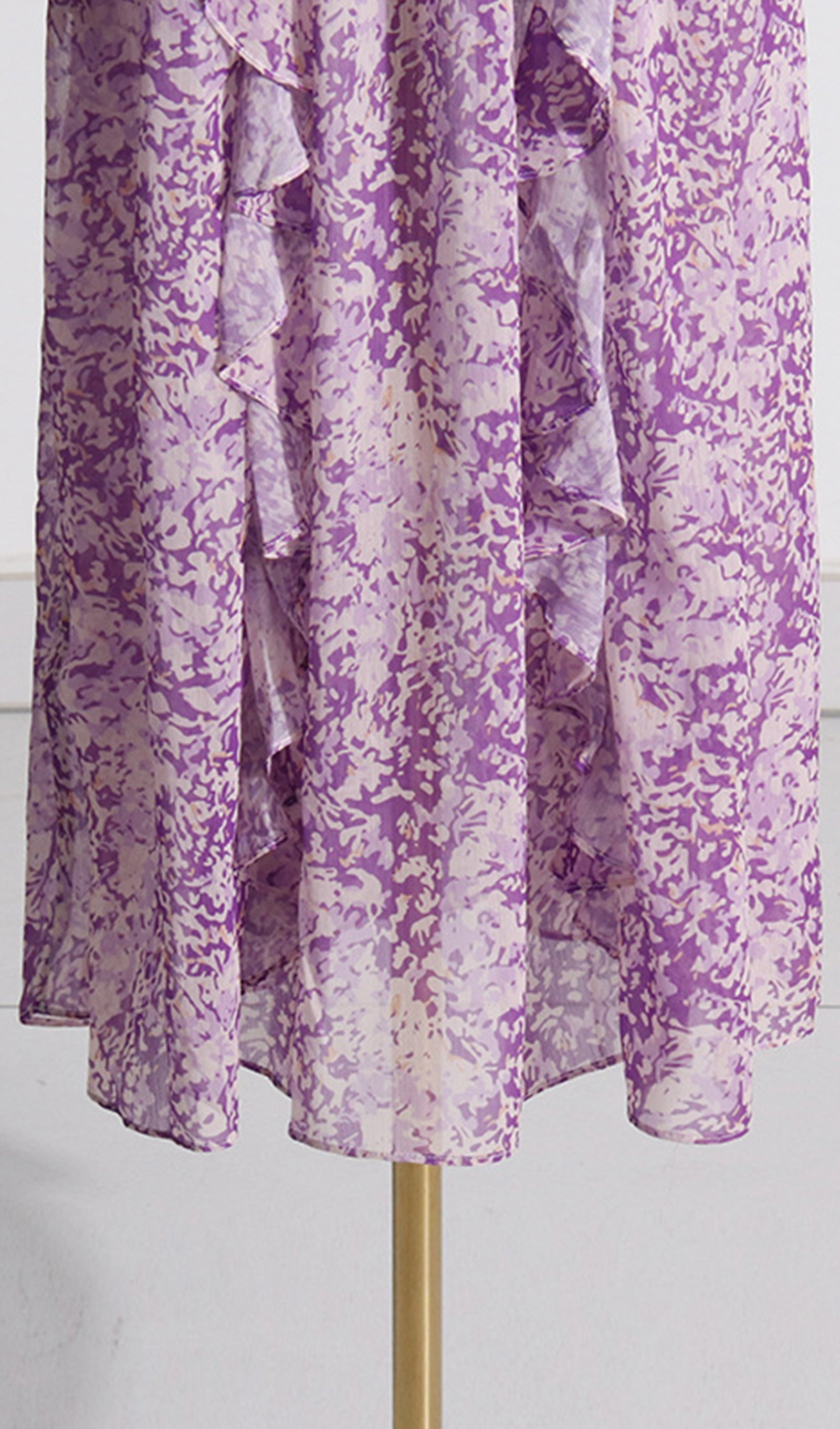 Çiçekli Kolsuz Scrunch Maksi Elbise