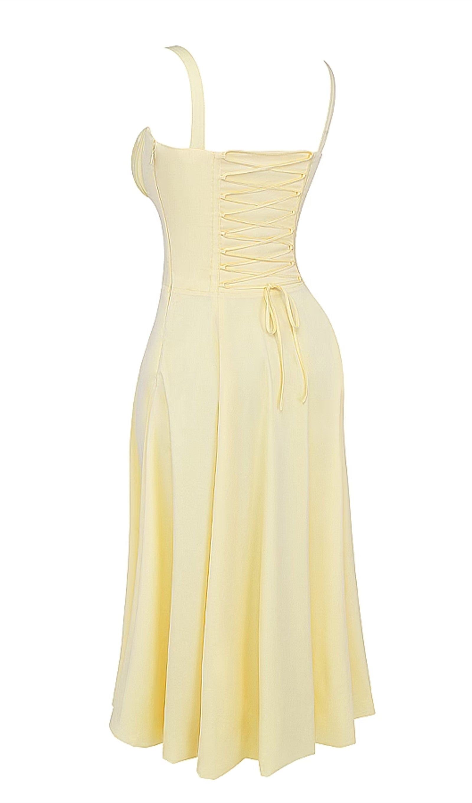 Büstiyer Midi Güneş Elbisesi