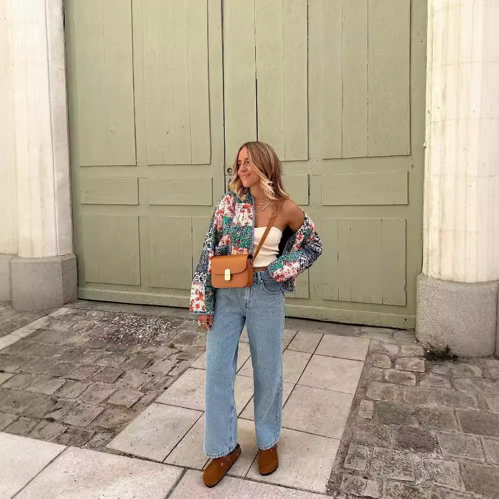 Bol Günlük Kısa Hırka Kapitone Pamuklu Ceket