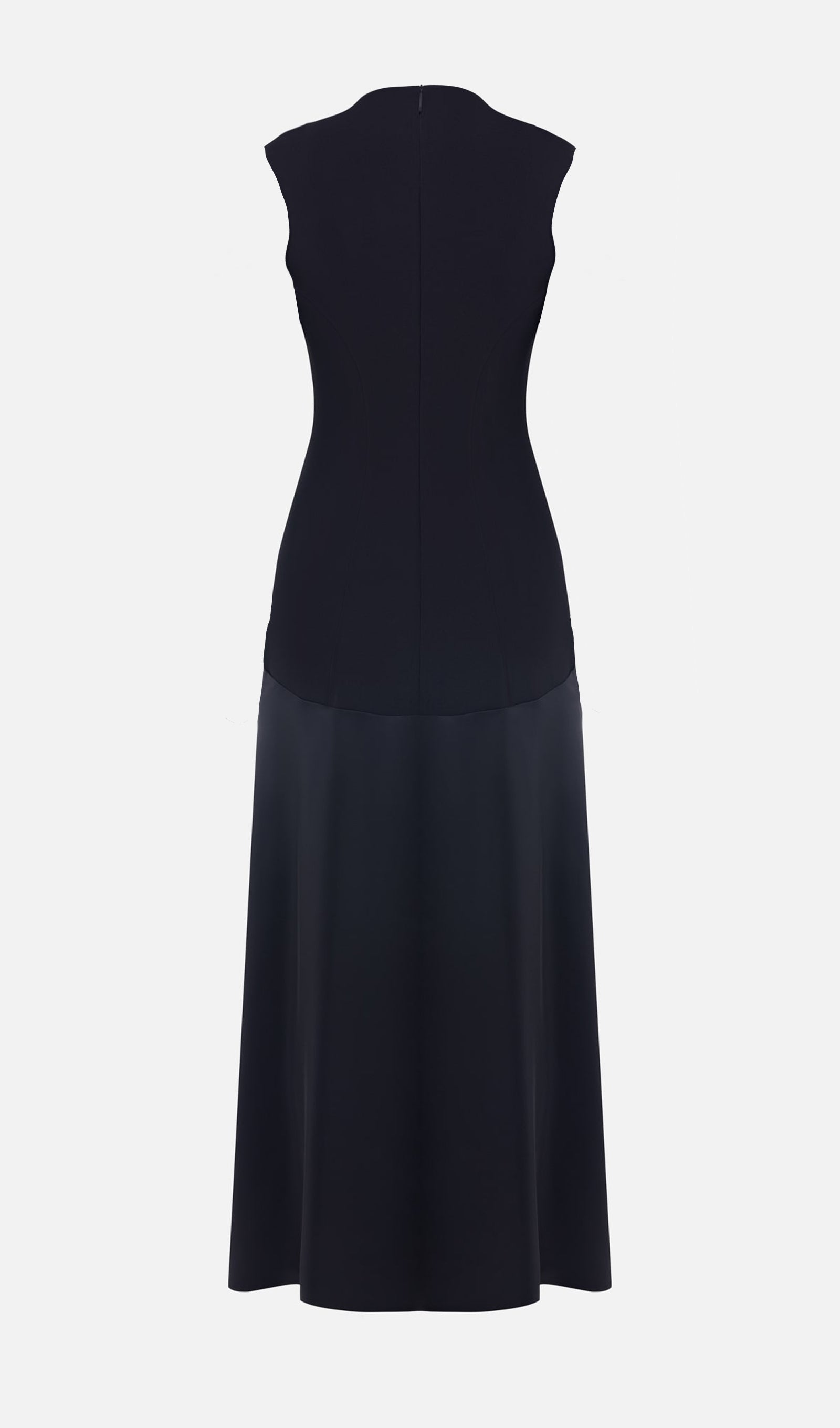 Örme Saten Kolsuz Maksi Elbise