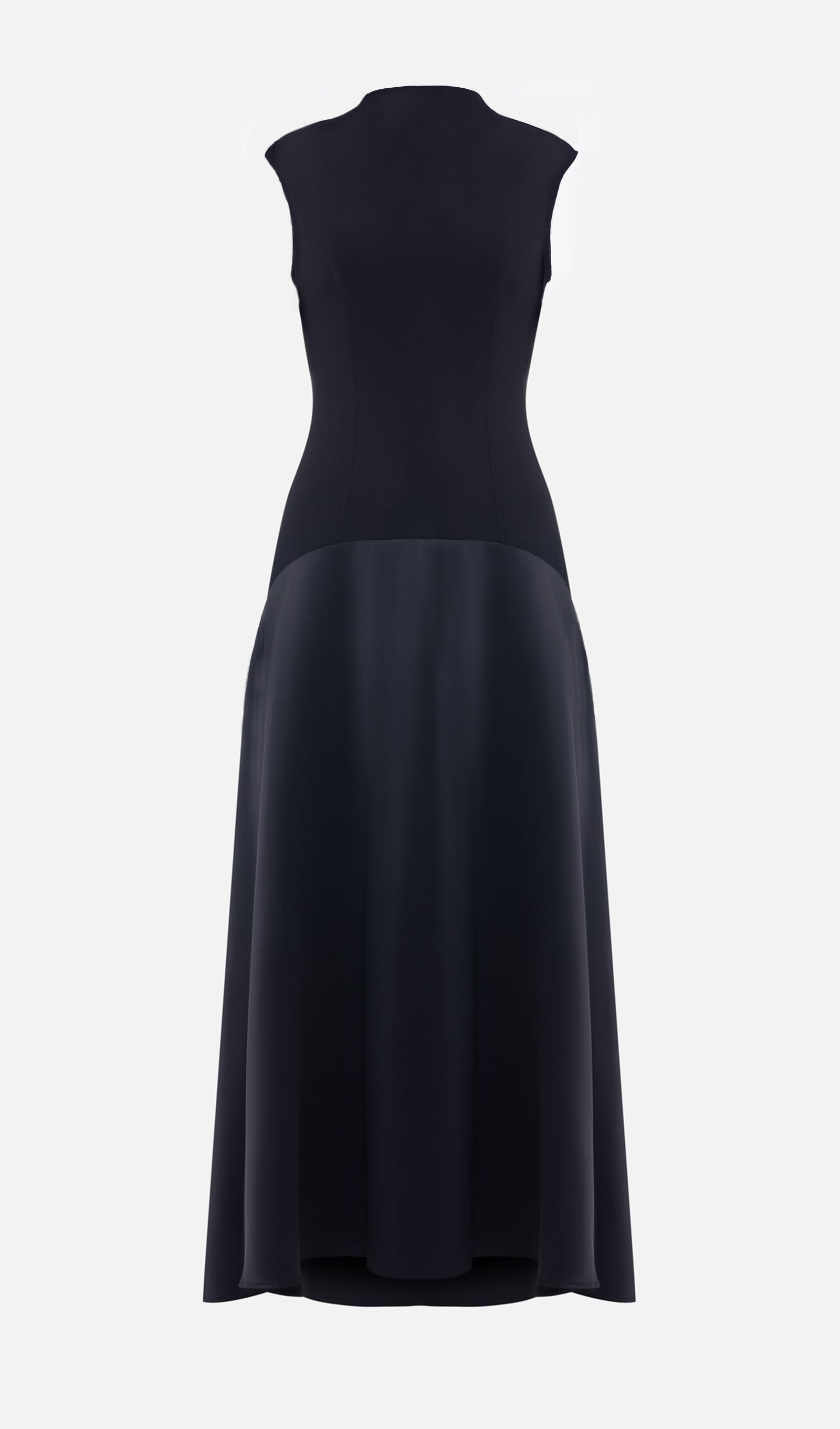 Örme Saten Kolsuz Maksi Elbise