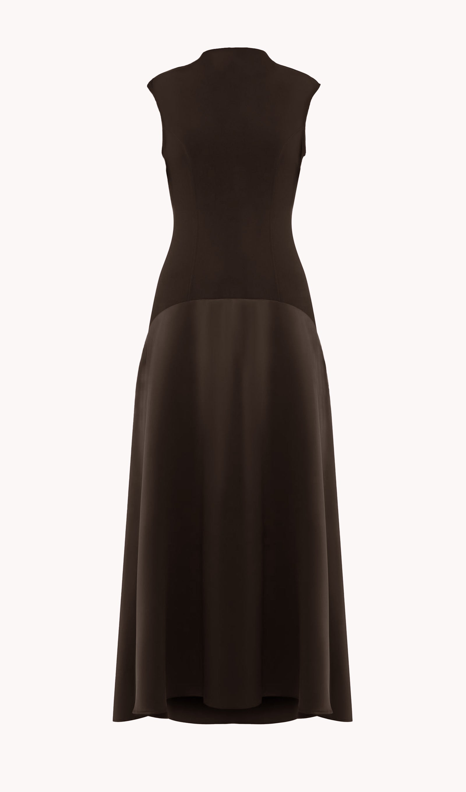 Örme Saten Kolsuz Maksi Elbise