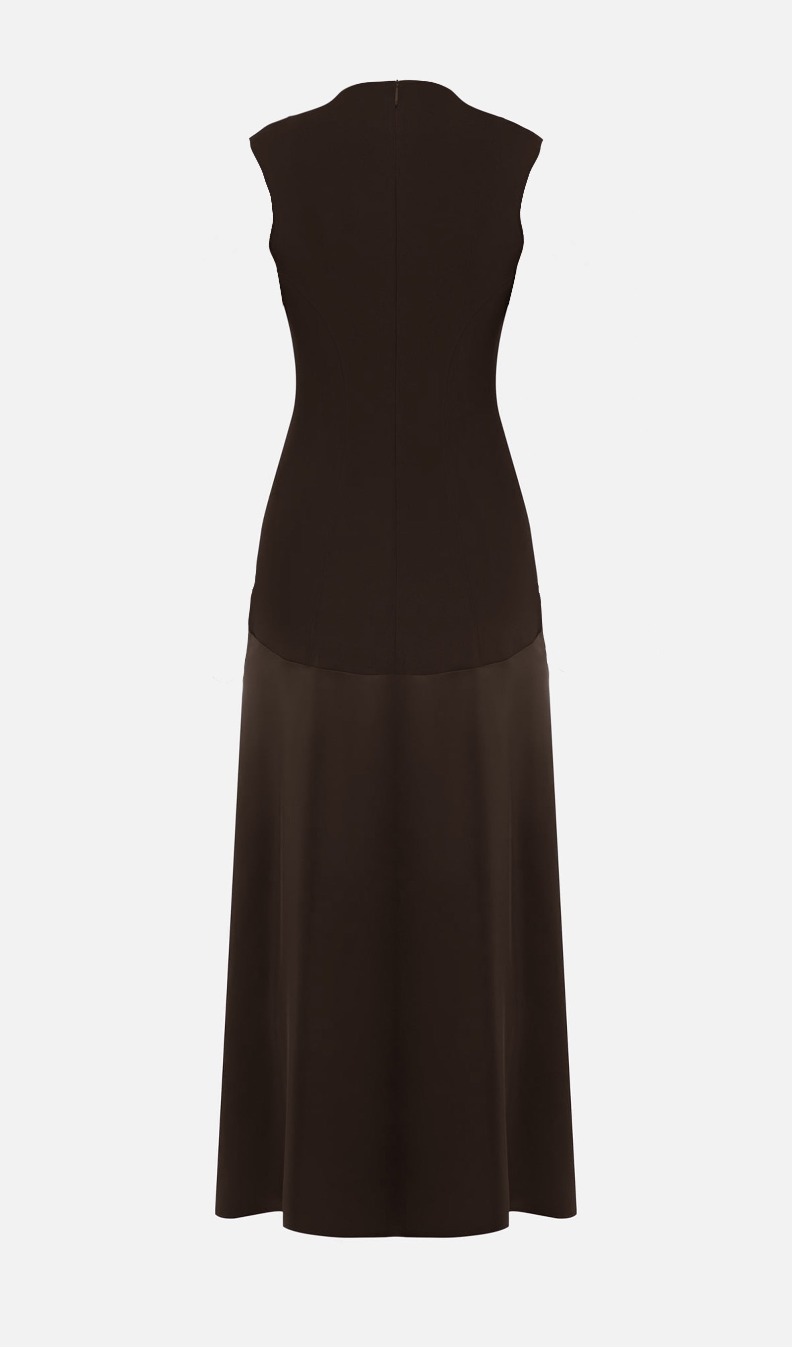 Örme Saten Kolsuz Maksi Elbise