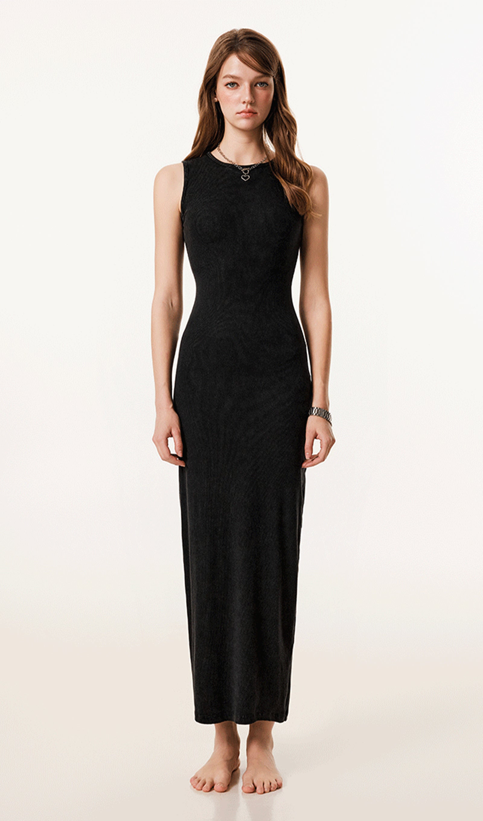 Nervürlü Bodycon Midi Elbise