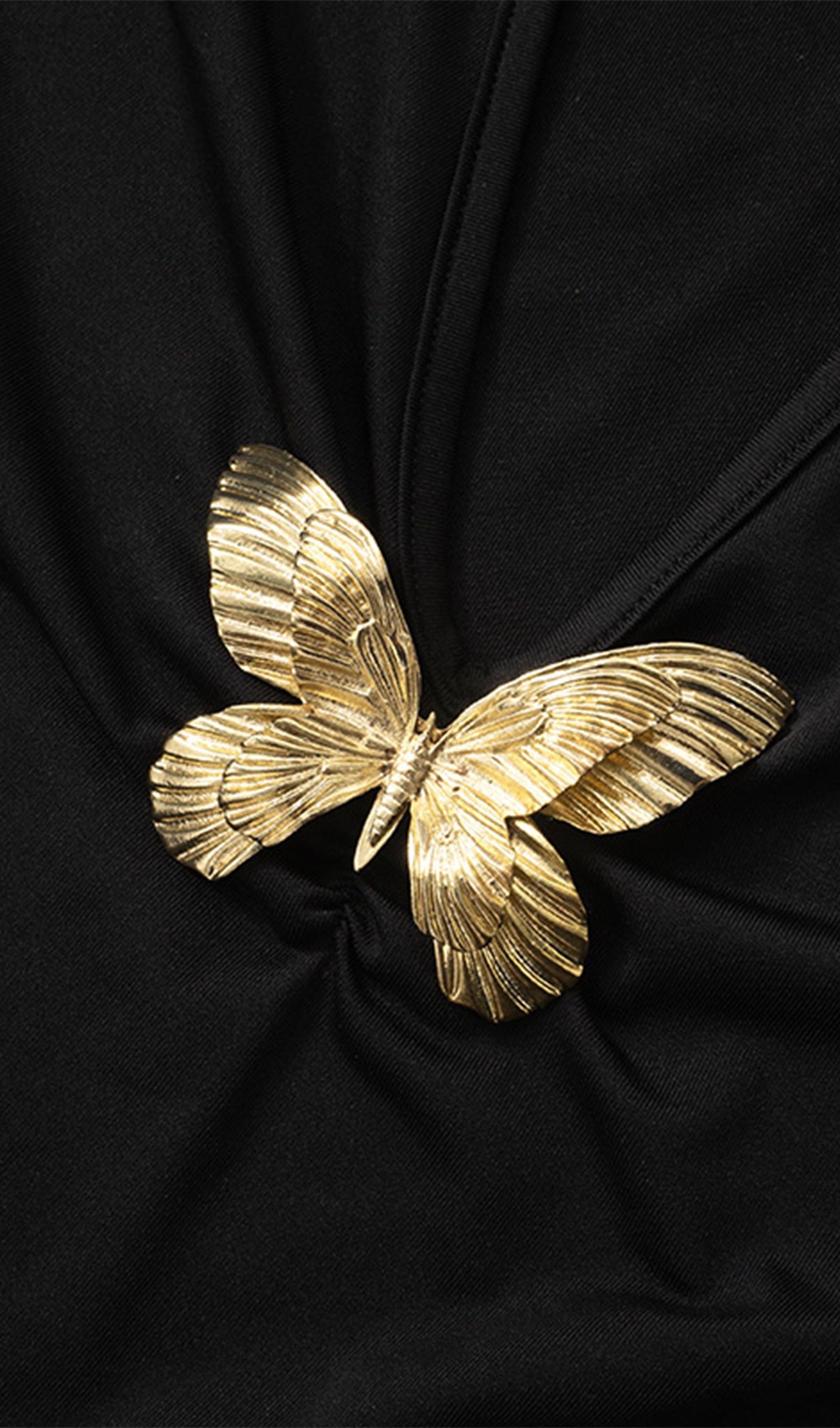 Derin V Yaka Maksi Elbise Siyah