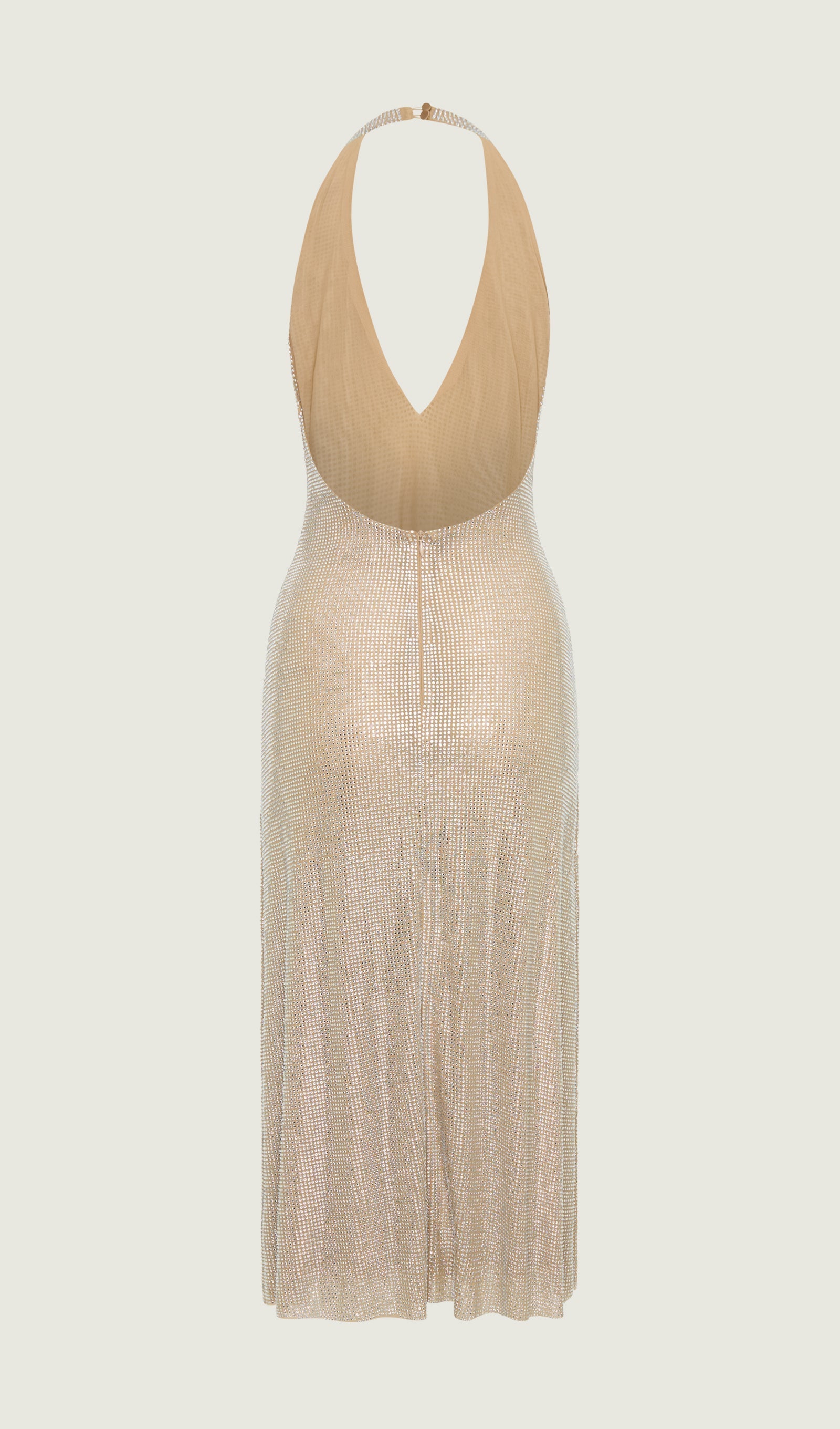 Diamante Halter Midi Elbise