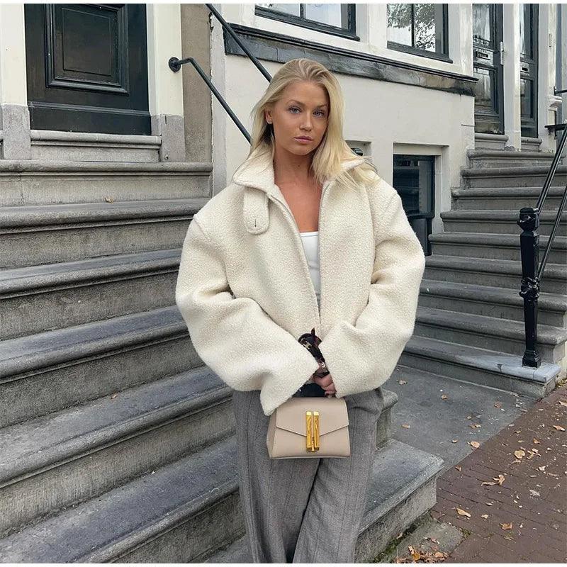 Ondine Fermuarlı Yünlü Ceket