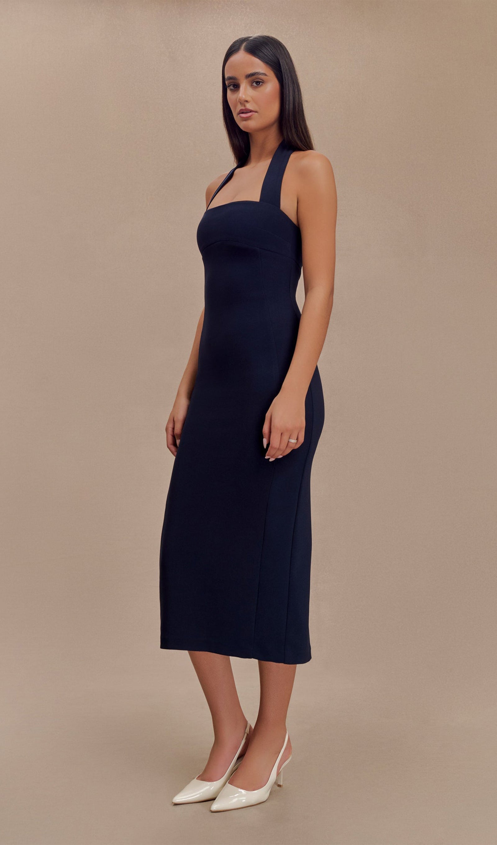 Teressa Elbise Halter Midi Elbise