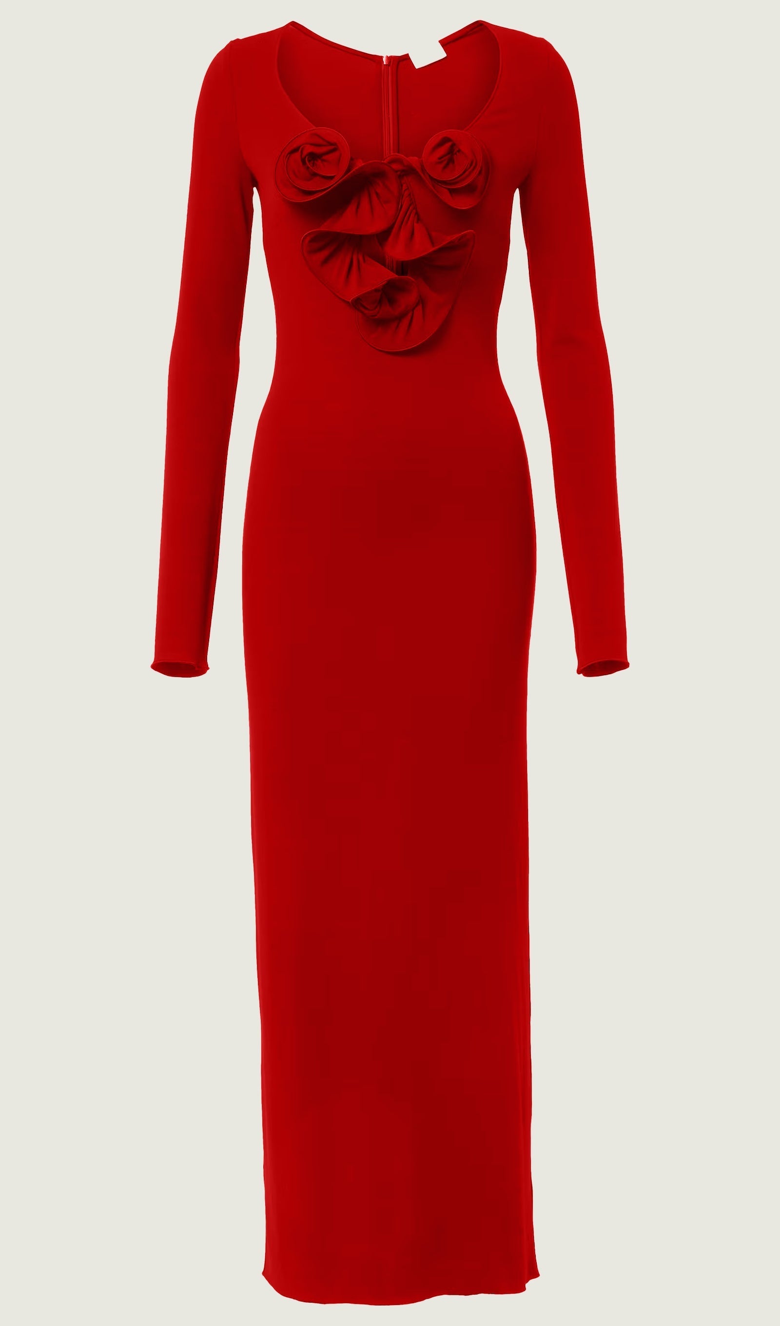 Çiçek Uygulamalı Jersey Maksi Elbise