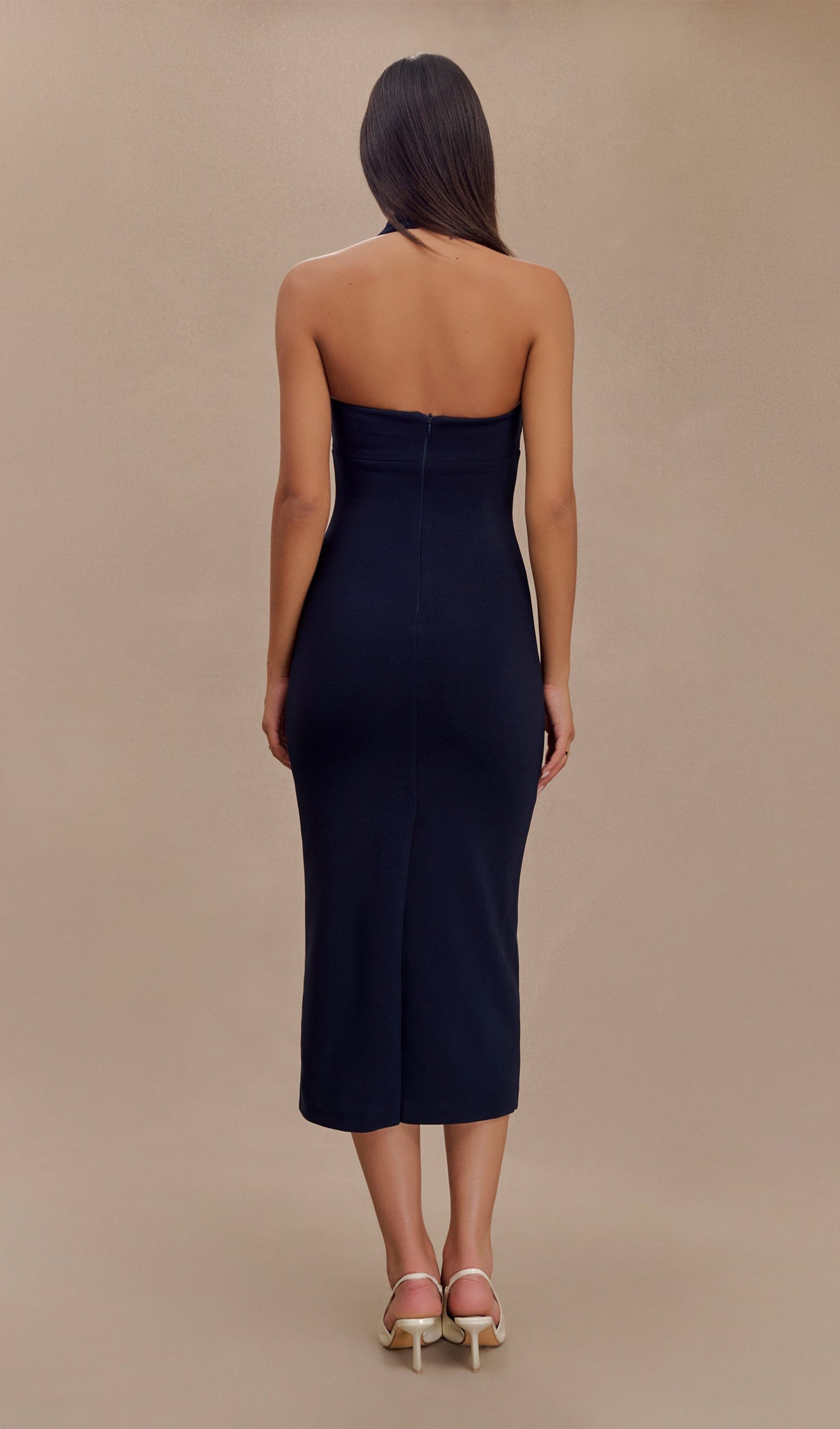 Teressa Elbise Halter Midi Elbise