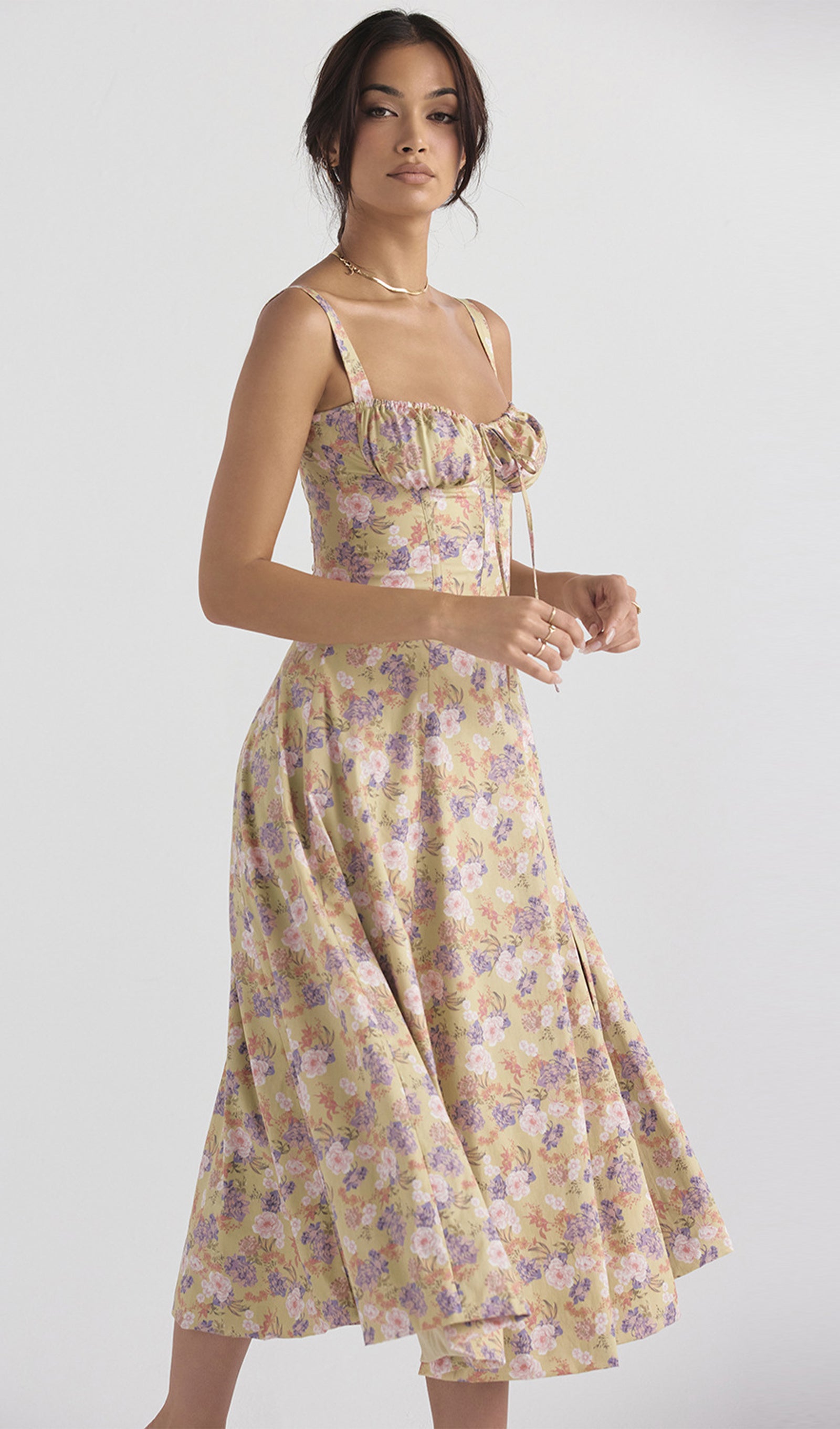 Büstiyer Midi Güneş Elbisesi