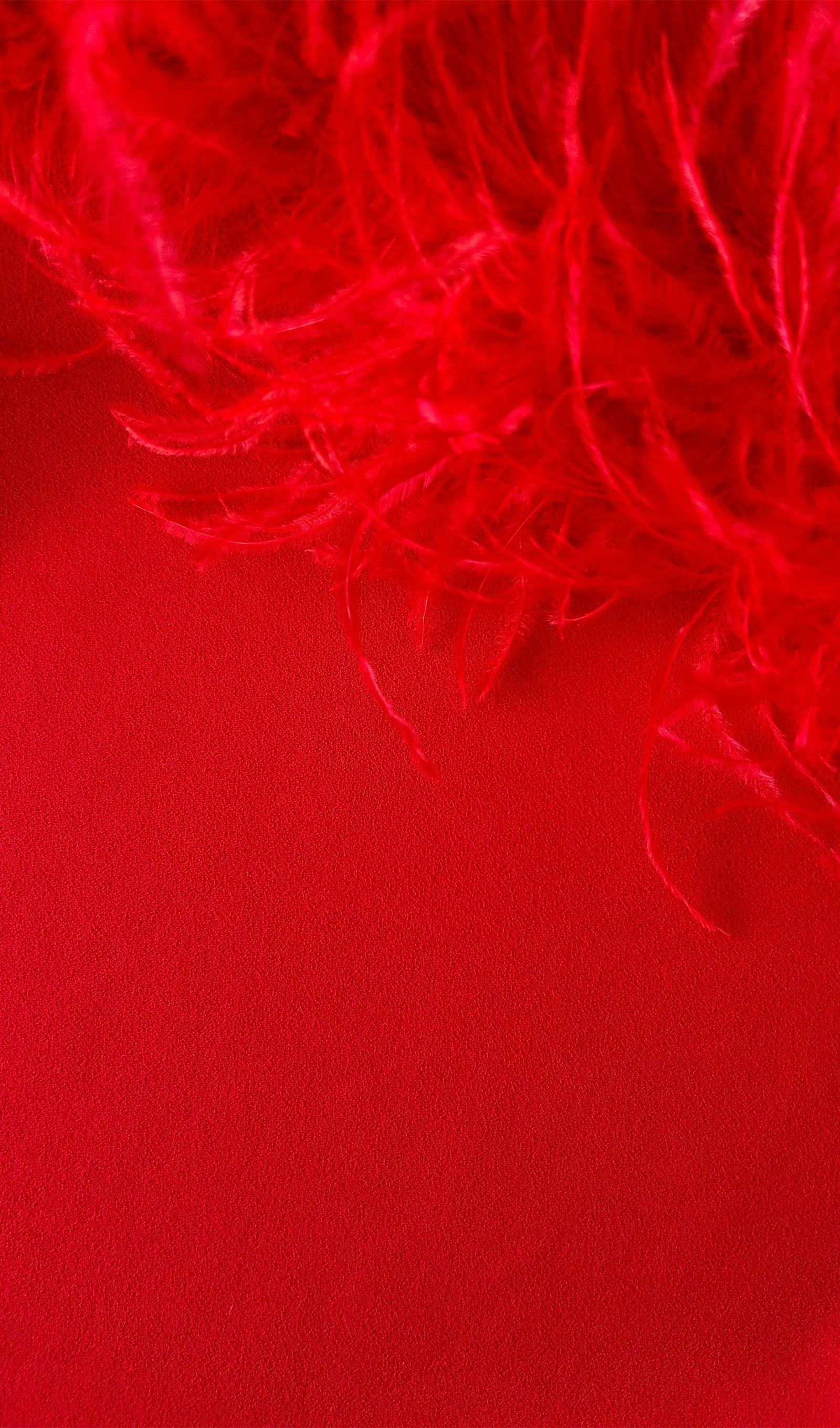 Lena Tüy Süslemeli Midi Elbise Kırmızı