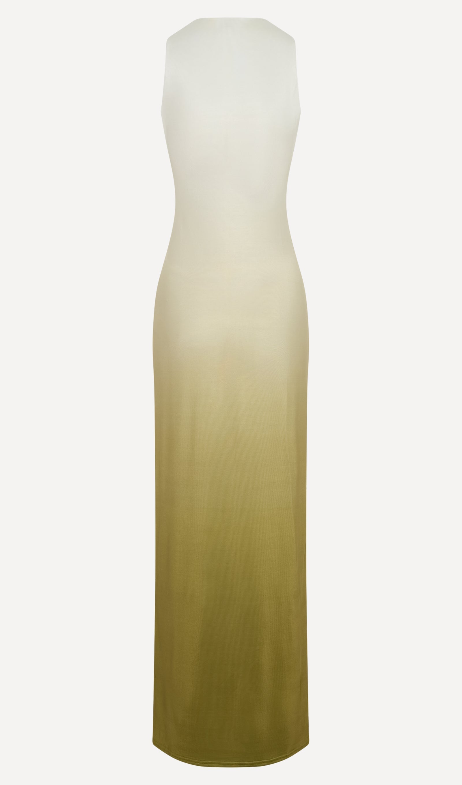 Drapeli Dar Maksi Elbise Ombre Zeytin