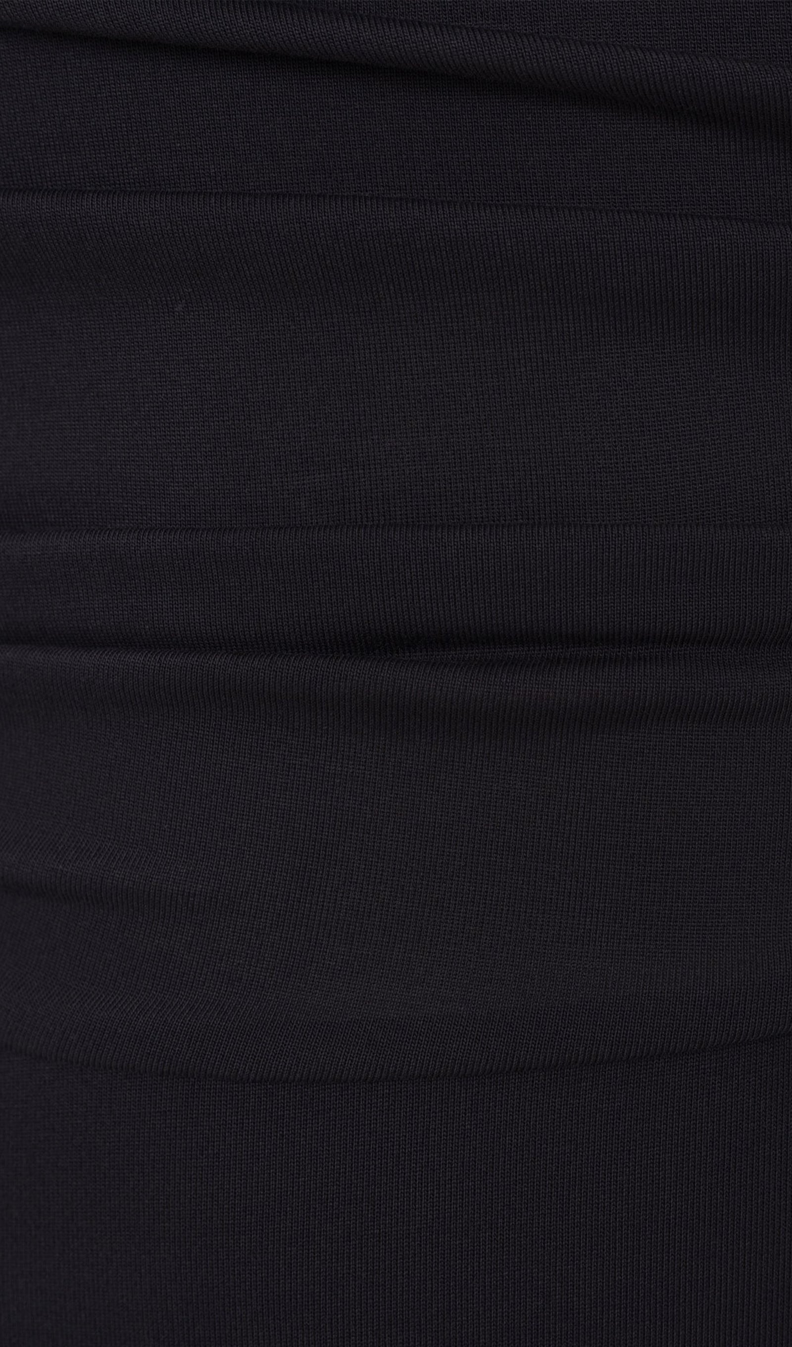 Fırfırlı Örme Maksi Elbise-Siyah