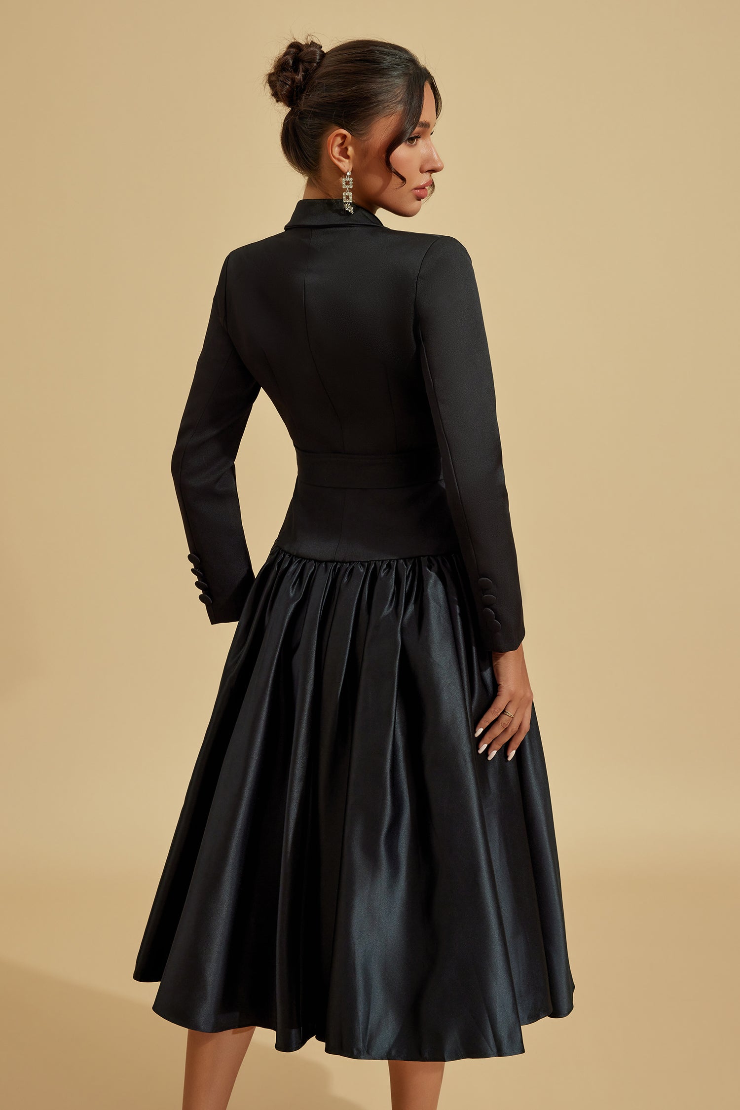 Noir Blazer Midi Elbise