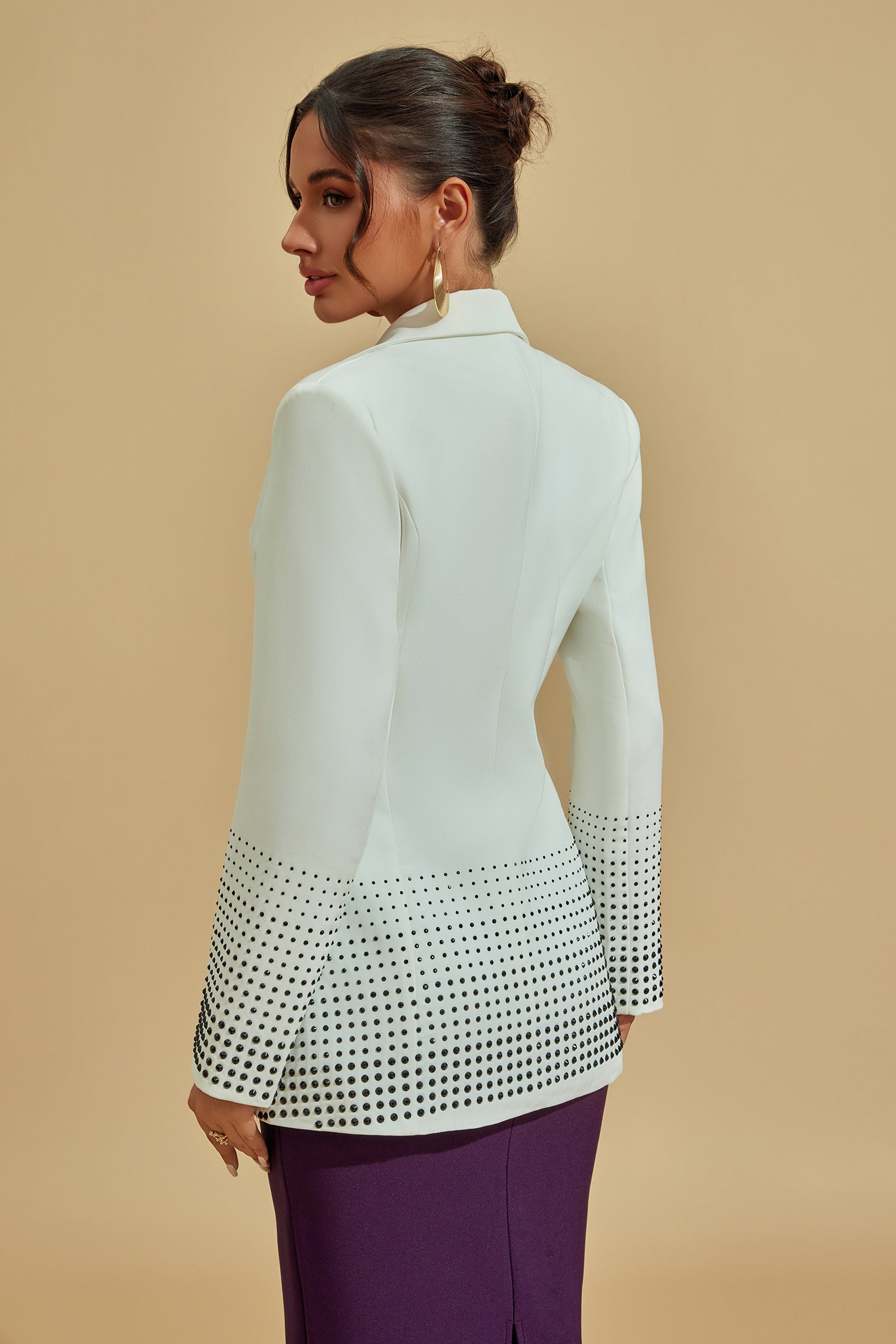 Sarmaşık Beyaz İşlemeli Ceket