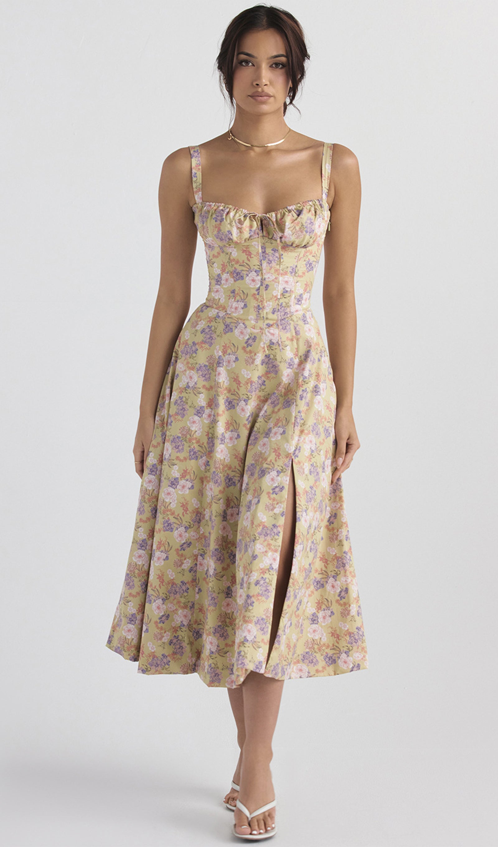 Büstiyer Midi Güneş Elbisesi