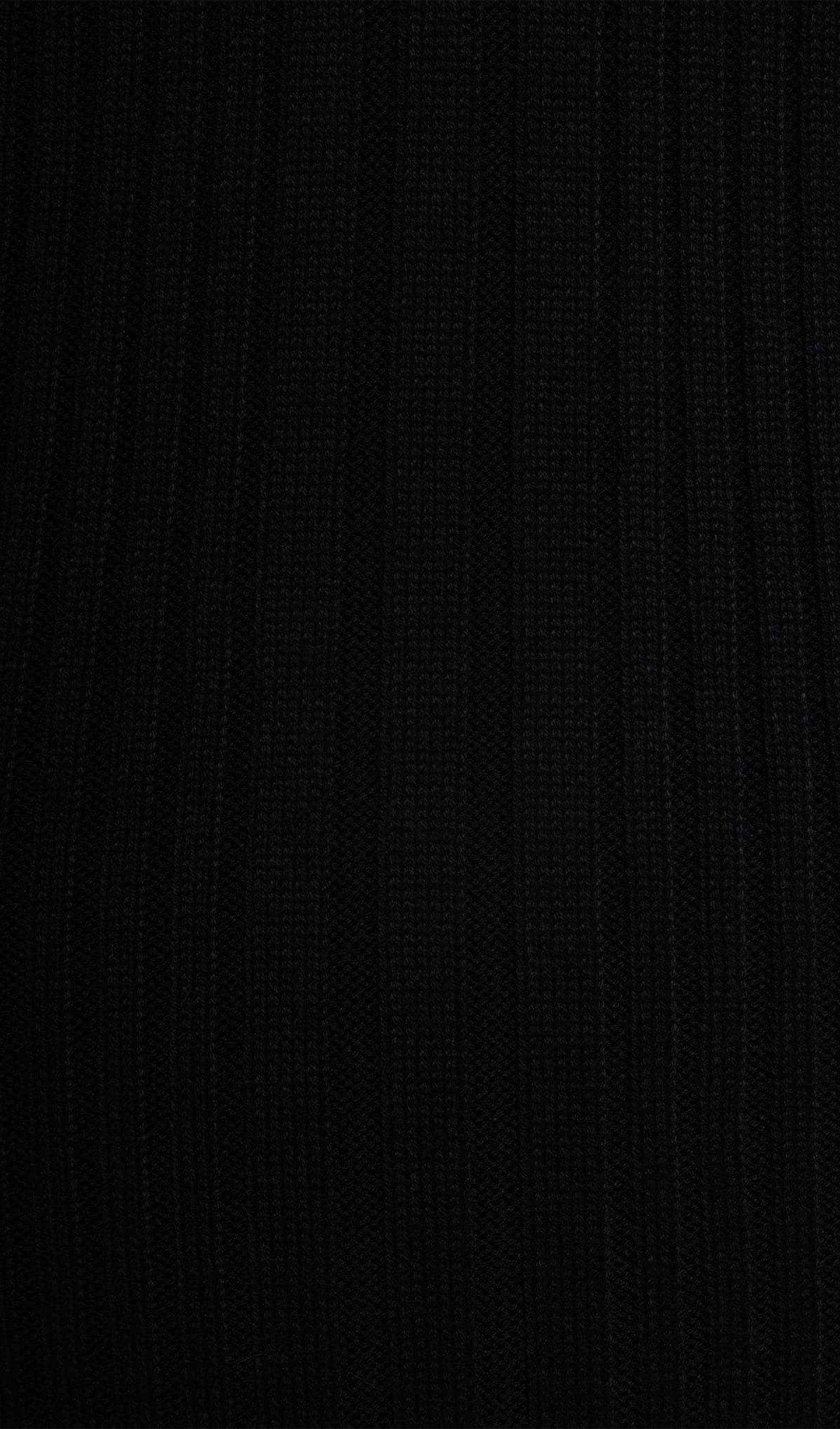 Fitilli Ribana Örgü Midi Elbise-Siyah