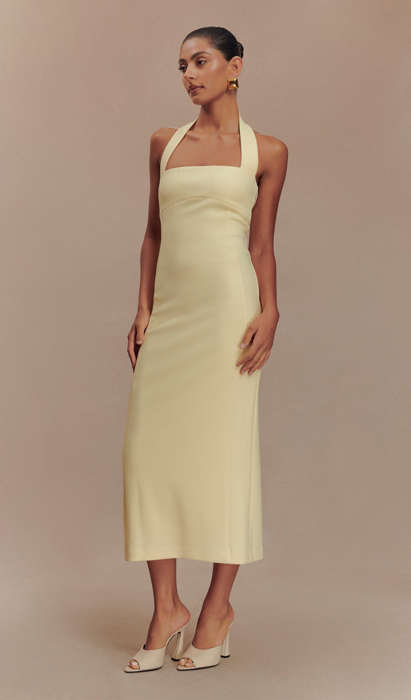 Teressa Elbise Halter Midi Elbise