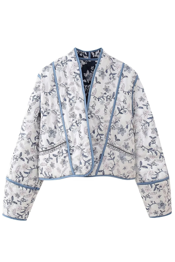 Dik Yaka Ters Çevrilebilir Kapitone Kırpık Ceket