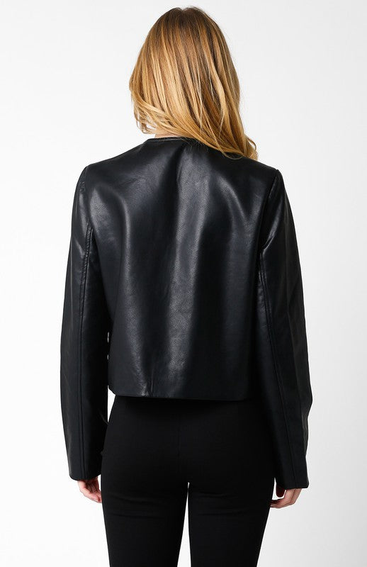 Vegan Deri Kısa Ceket