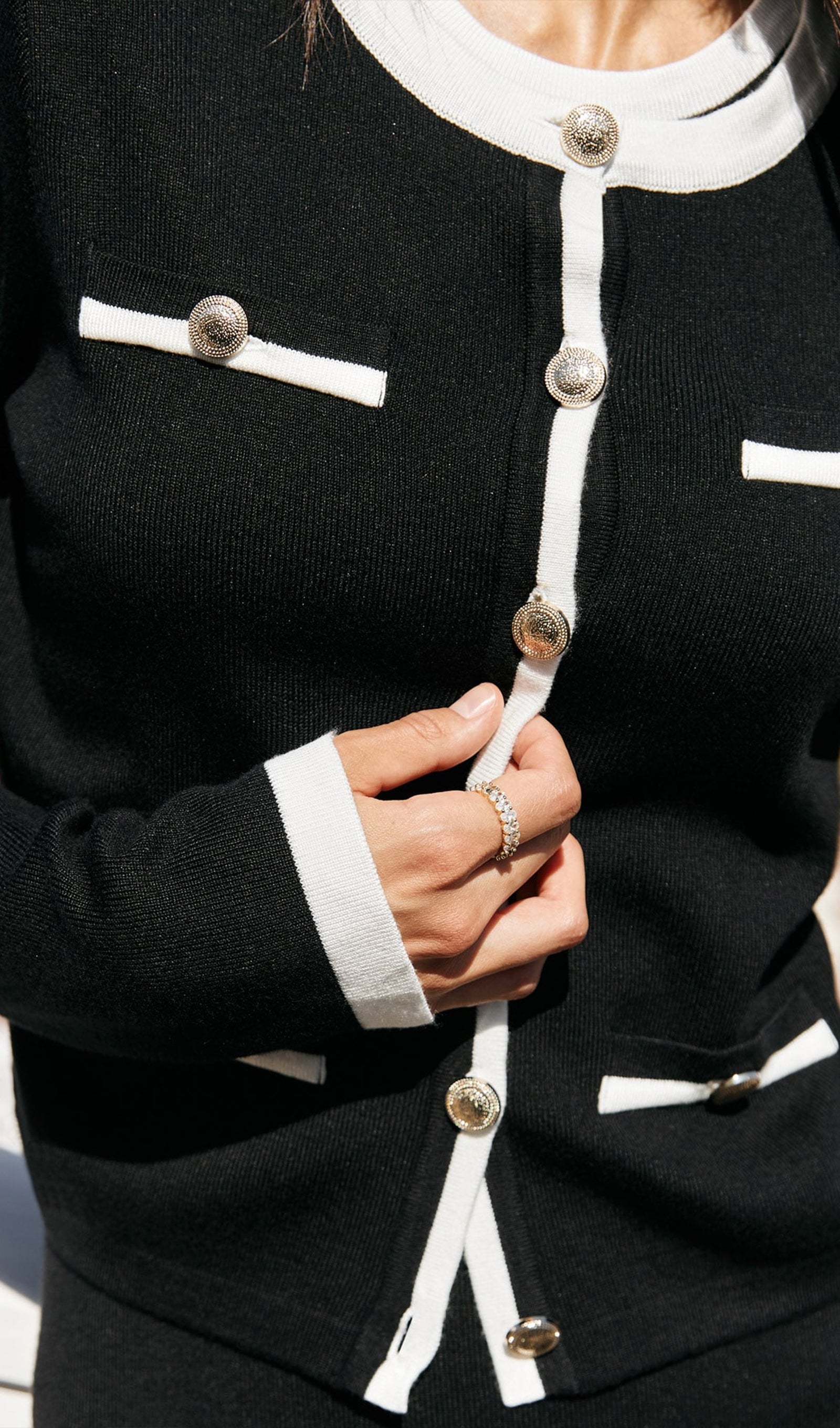 Örme Midi Elbise İki Parça Takım-Siyah