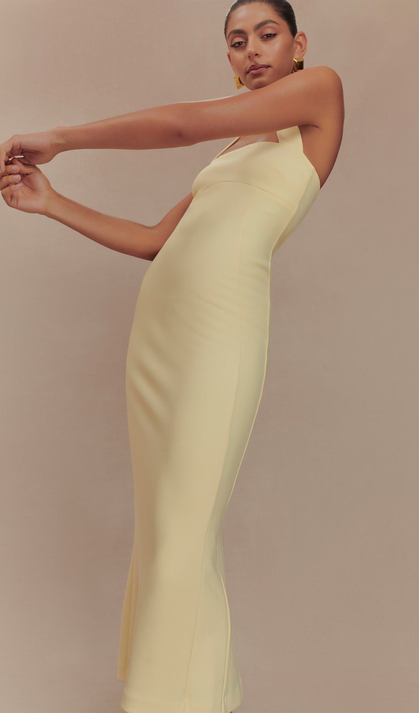 Teressa Elbise Halter Midi Elbise