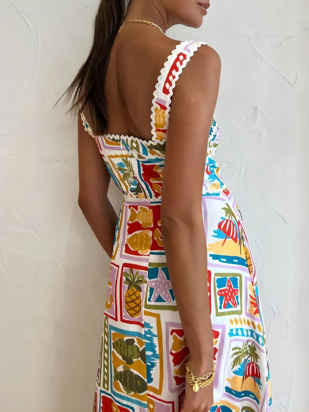 Grafiti Askılı Tüp Üst Seksi Dantel Maksi Elbise