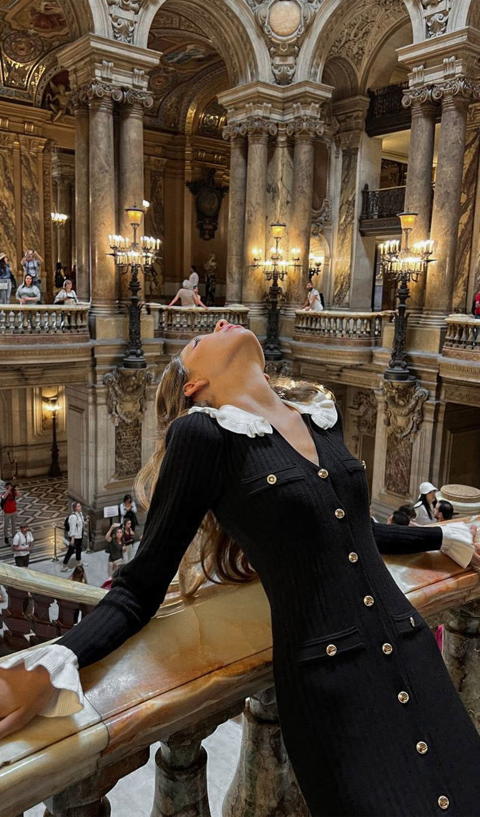 Jersey Fırfır Yaka Midi Elbise -Siyah