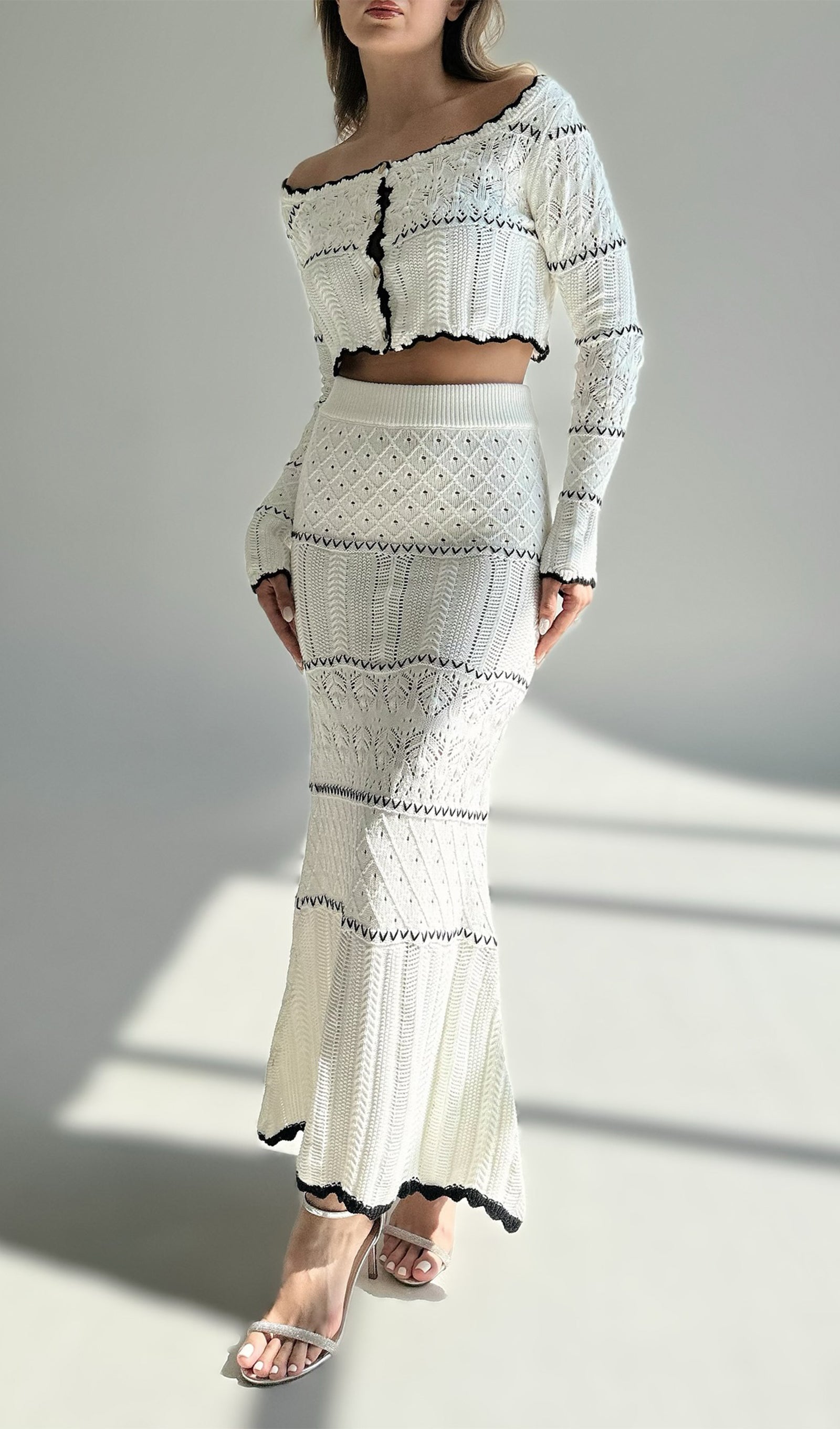 Biye Örgü İki Parça Takım Maksi Etek