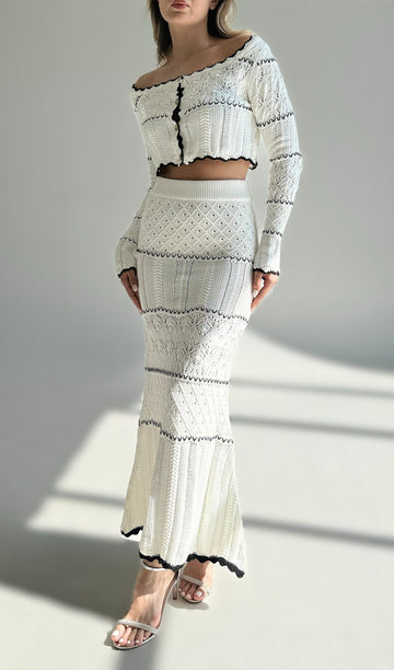 Biye Örgü İki Parça Takım Maksi Etek